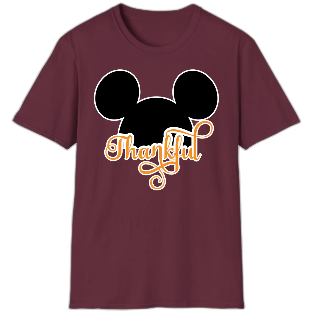 Mickey Ears Thanksgiving Design T-Shirt in Maroon