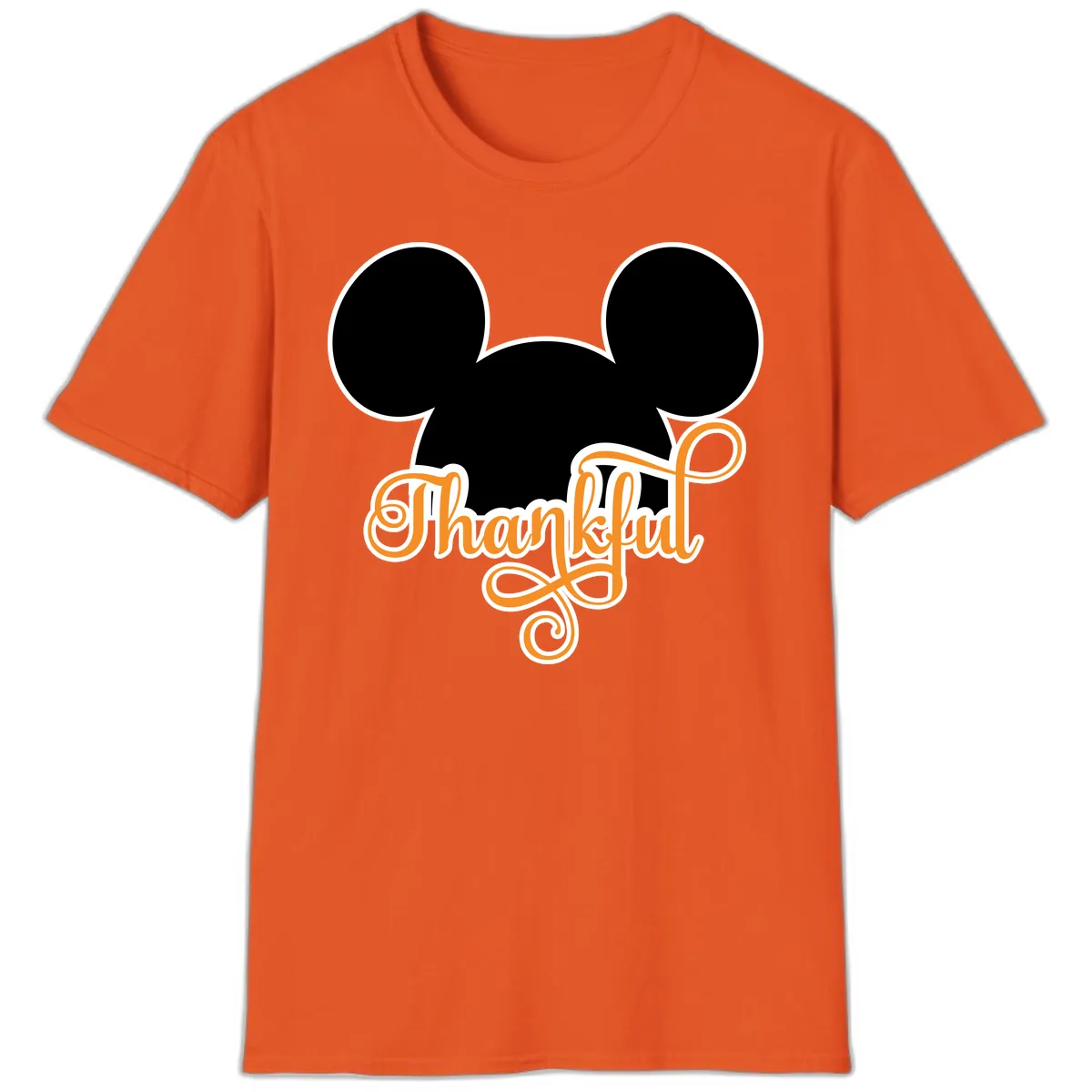 Mickey Ears Thanksgiving Design T-Shirt in Orange