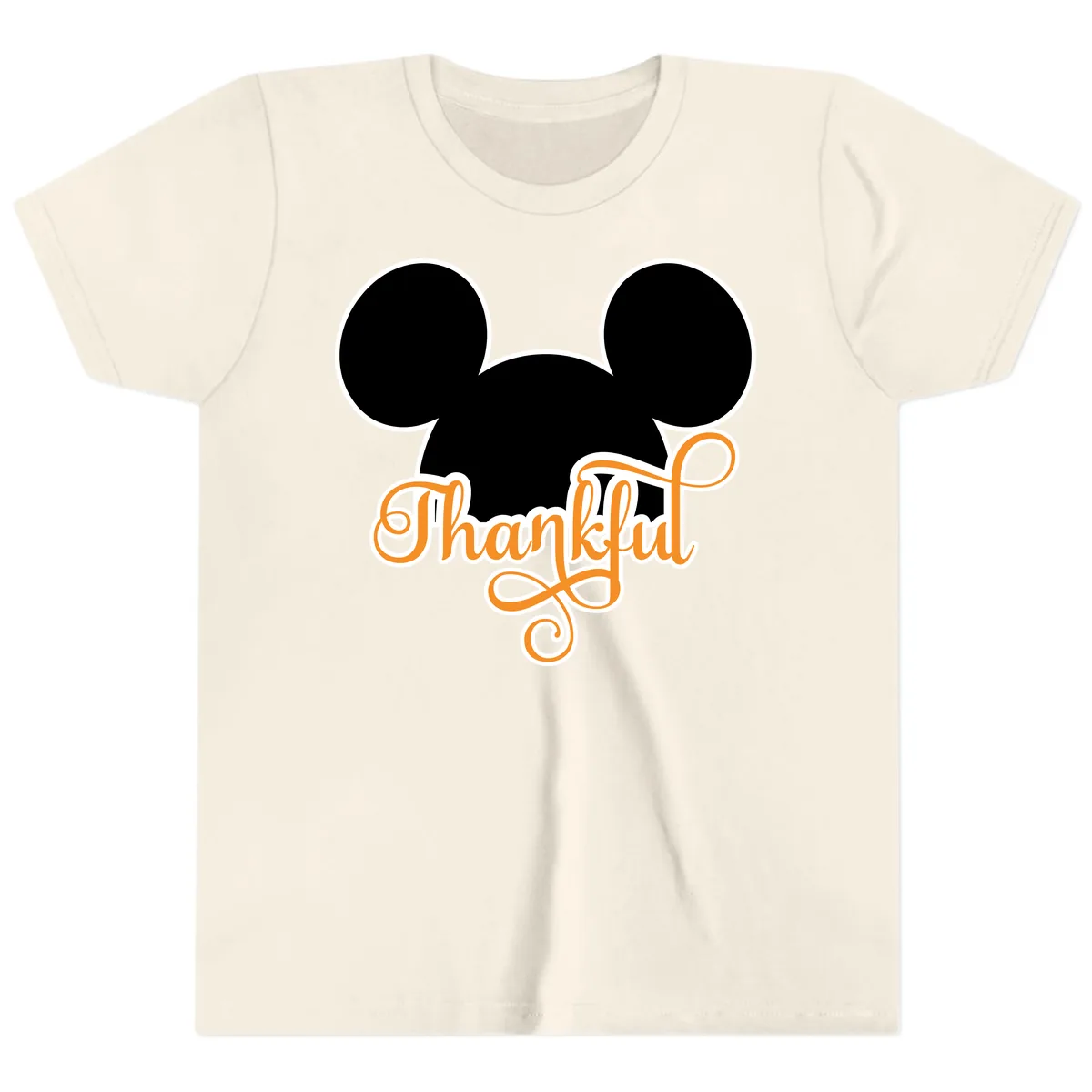Mickey Ears Thanksgiving Design Youth T-Shirt in Natural
