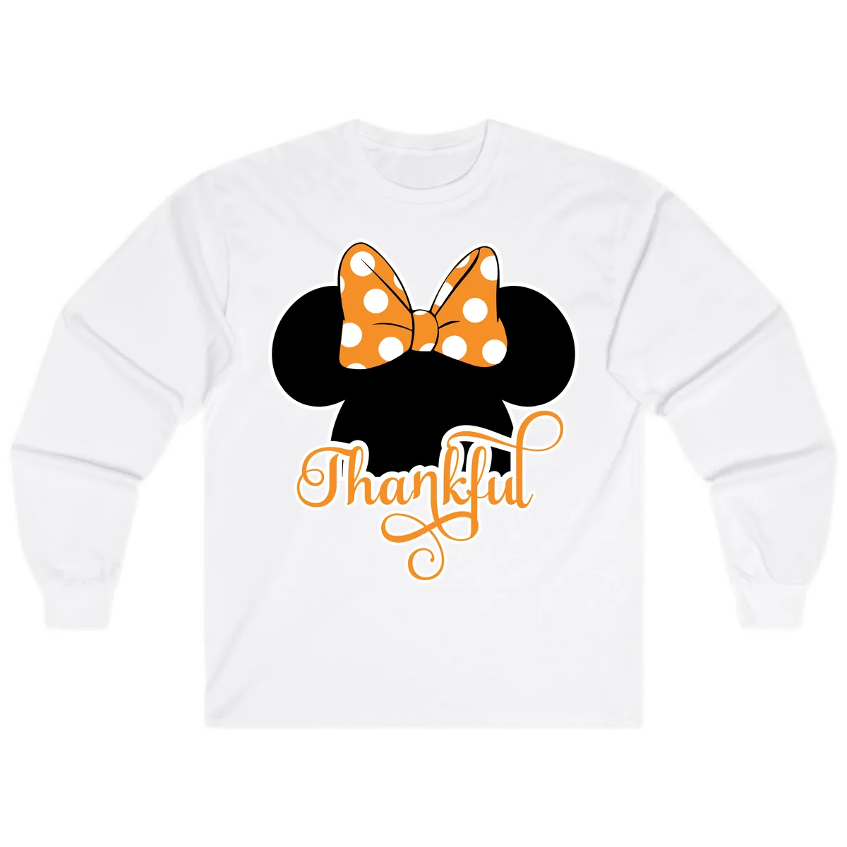 Minnie Thankful Polka Dot Bow Long Sleeve in White