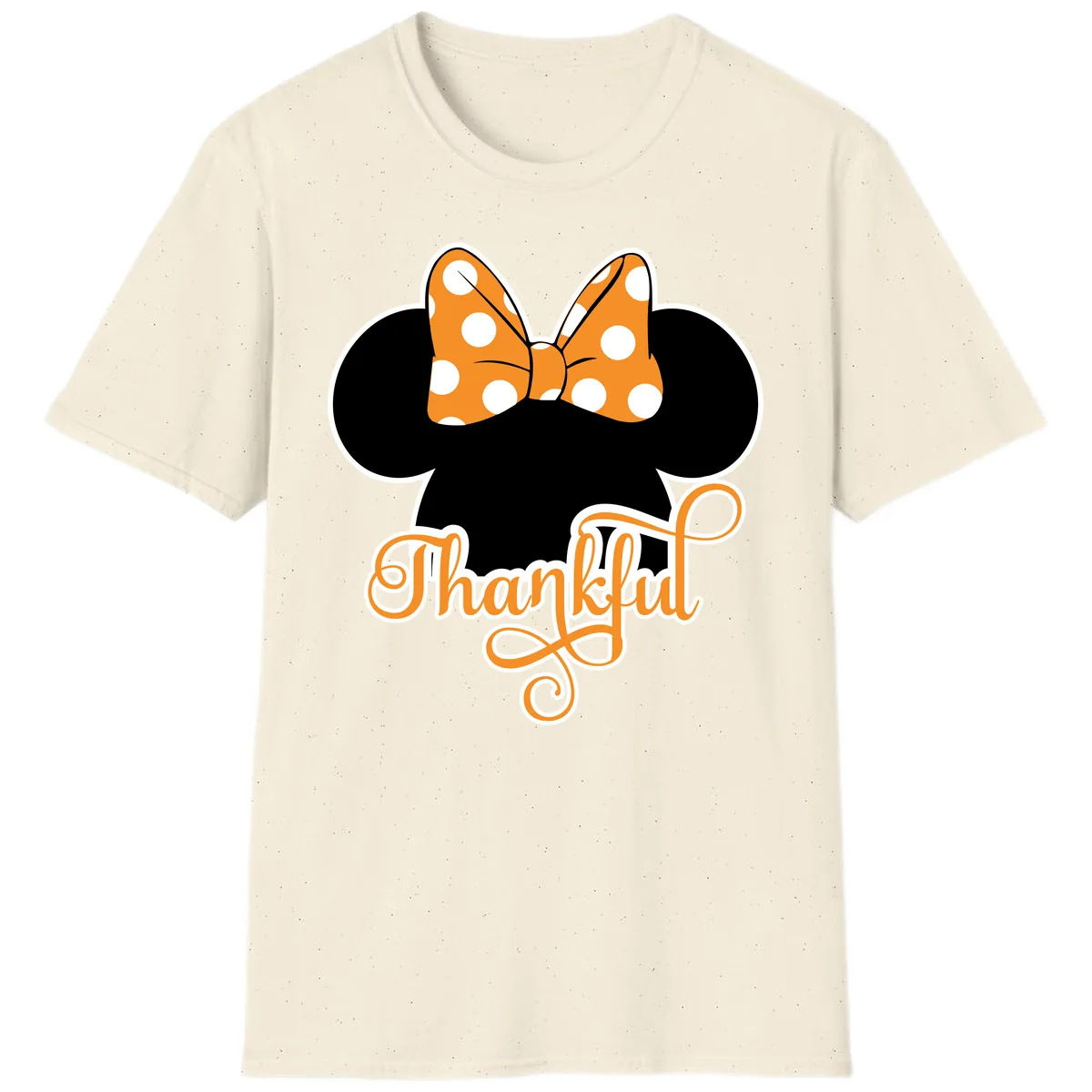 Minnie Thankful Polka Dot Bow T-Shirt in Natural