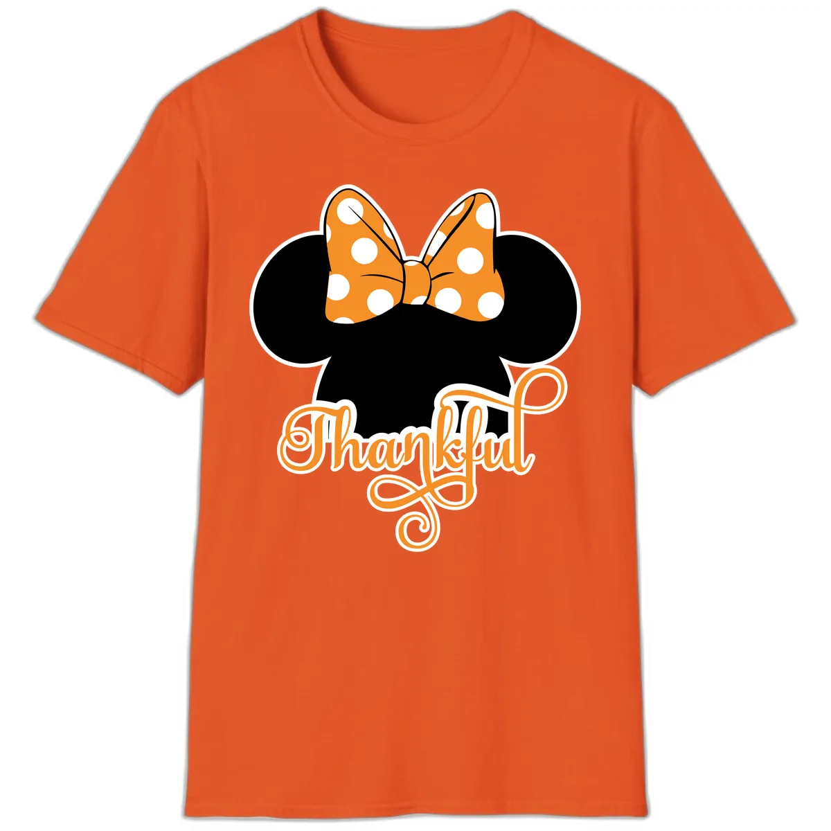 Minnie Thankful Polka Dot Bow T-Shirt in Orange