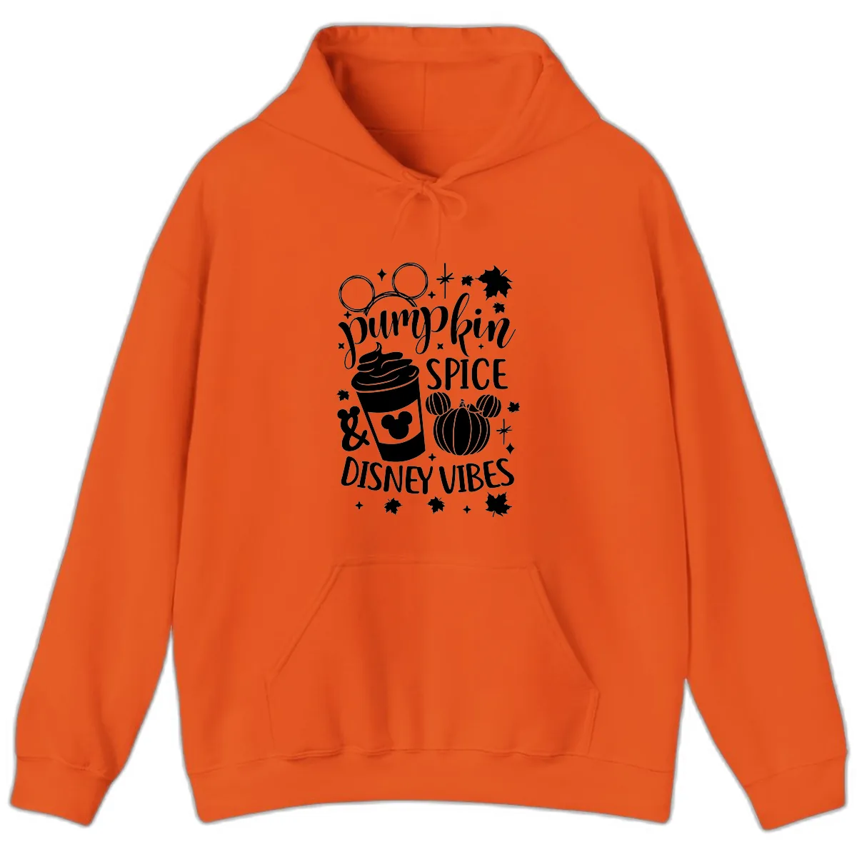 Pumpkin Spice Disney Vibes Hoodie in Orange