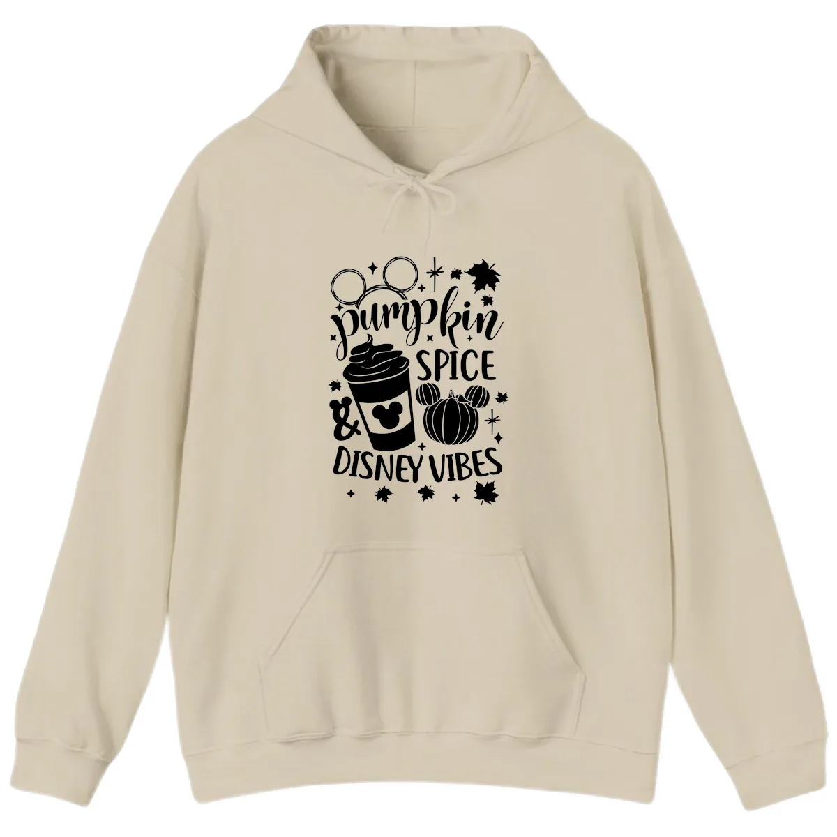 Pumpkin Spice Disney Vibes Hoodie in Sand