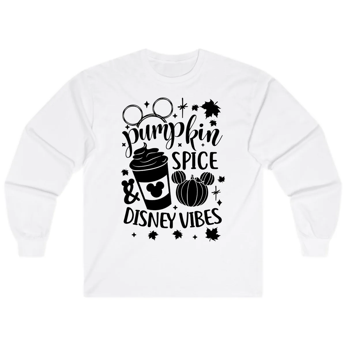 Pumpkin Spice Disney Vibes Long Sleeve in White