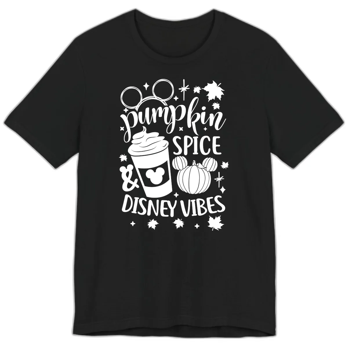 Pumpkin Spice Disney Vibes Premium T-Shirt in Black
