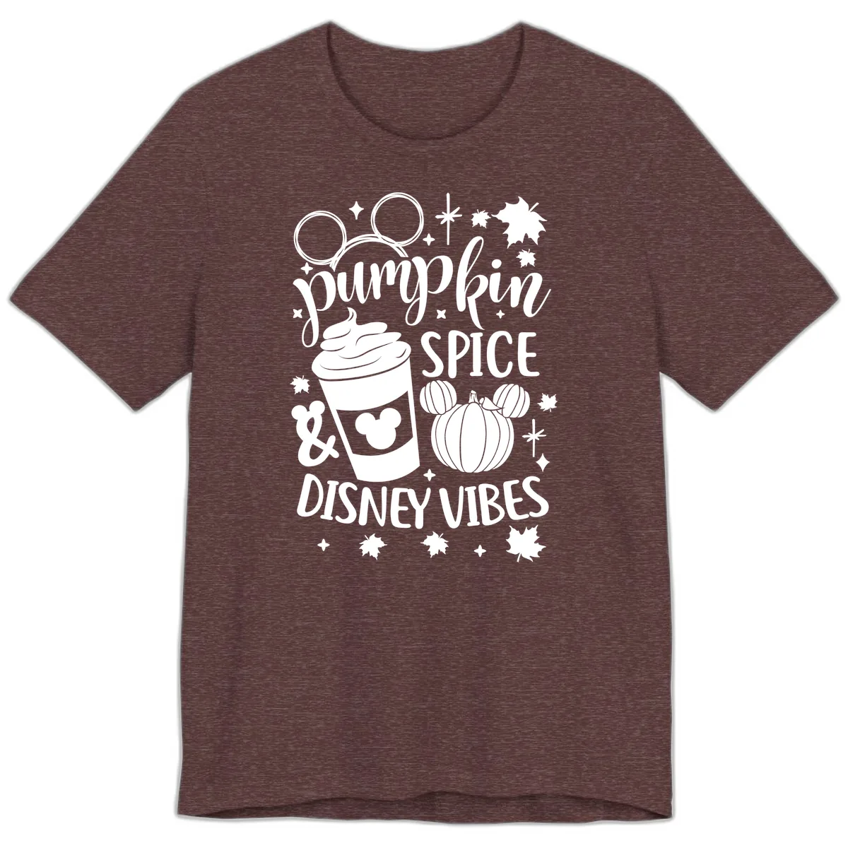 Pumpkin Spice Disney Vibes Premium T-Shirt in Heather Maroon
