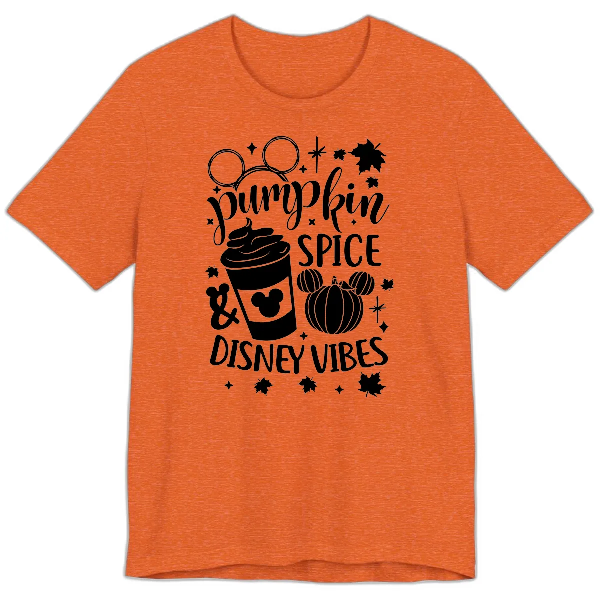 Pumpkin Spice Disney Vibes Premium T-Shirt in Heather Orange