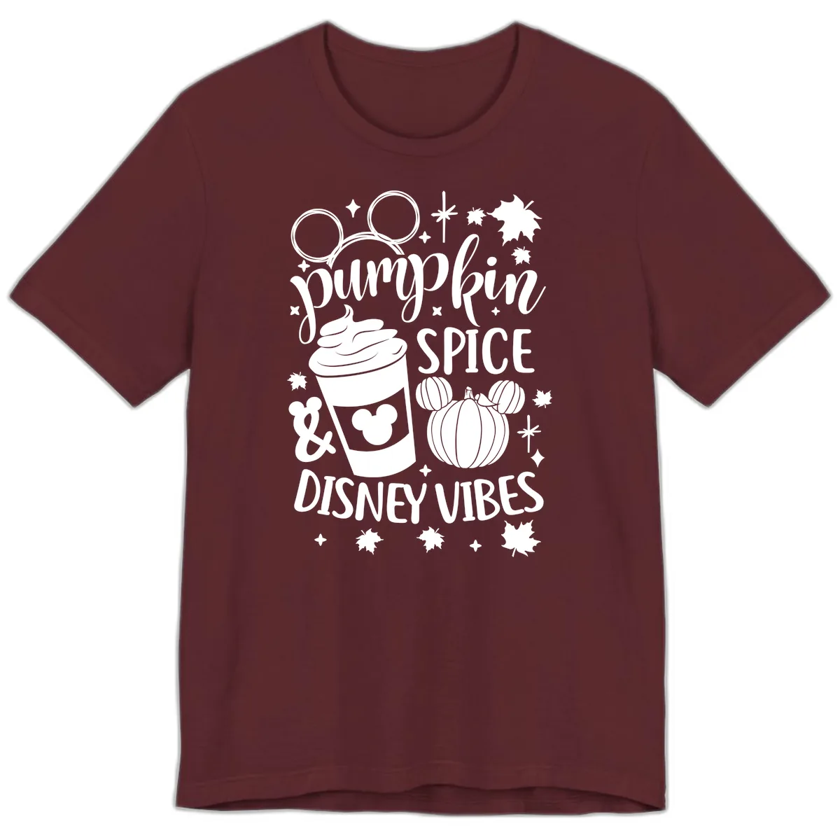 Pumpkin Spice Disney Vibes Premium T-Shirt in Maroon