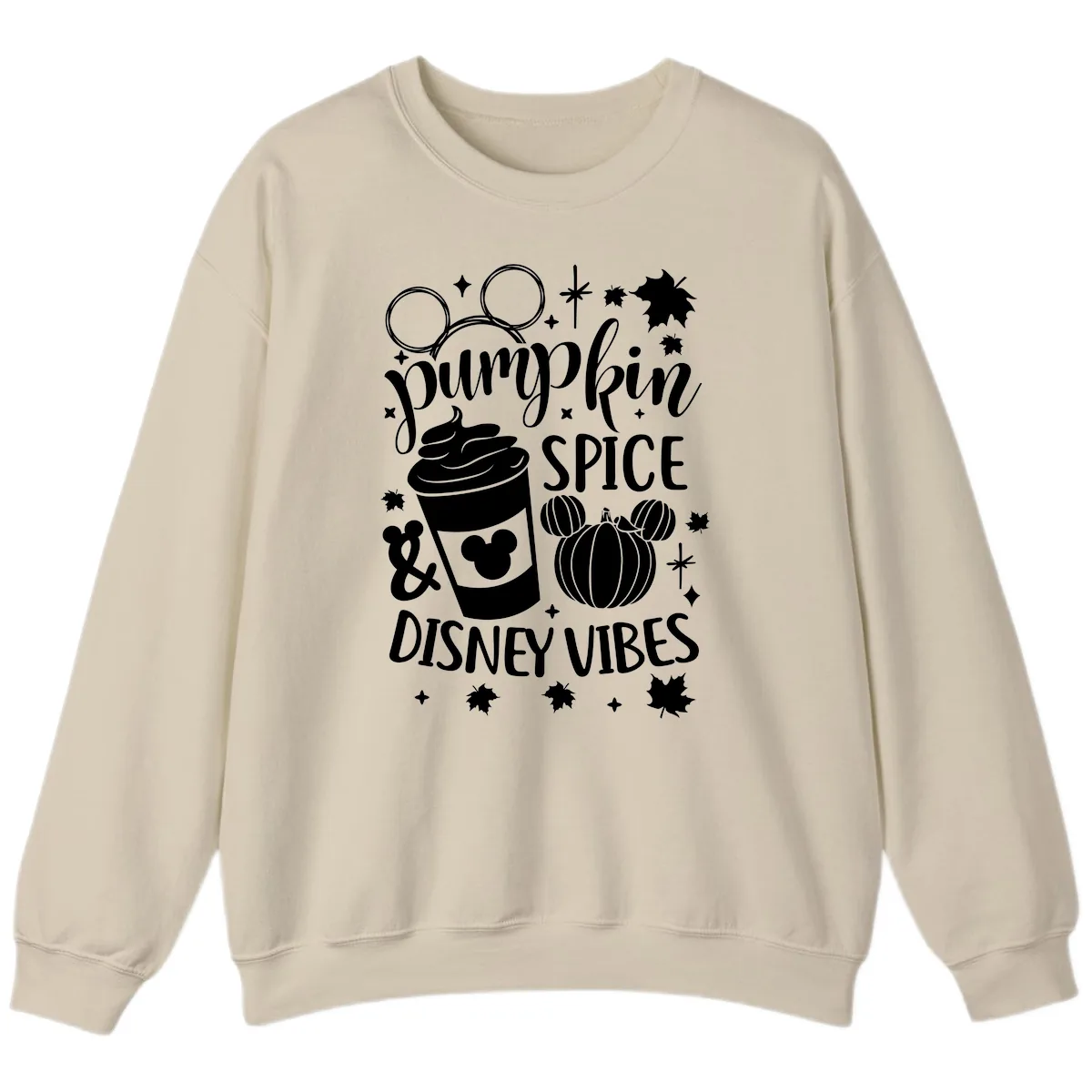 Pumpkin Spice Disney Vibes Sweatshirt in Sand