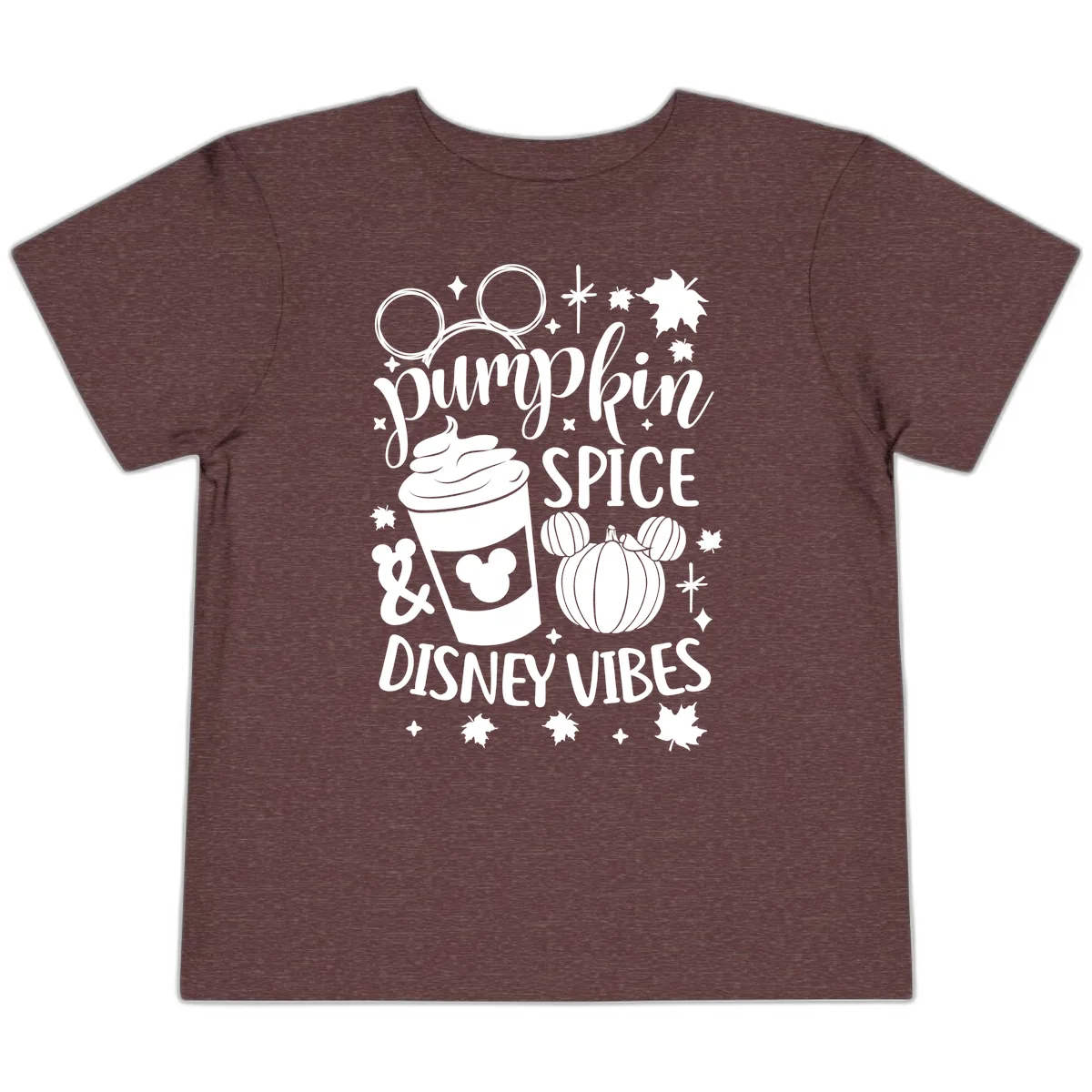Pumpkin Spice Disney Vibes Toddler T-Shirt in Heather Maroon