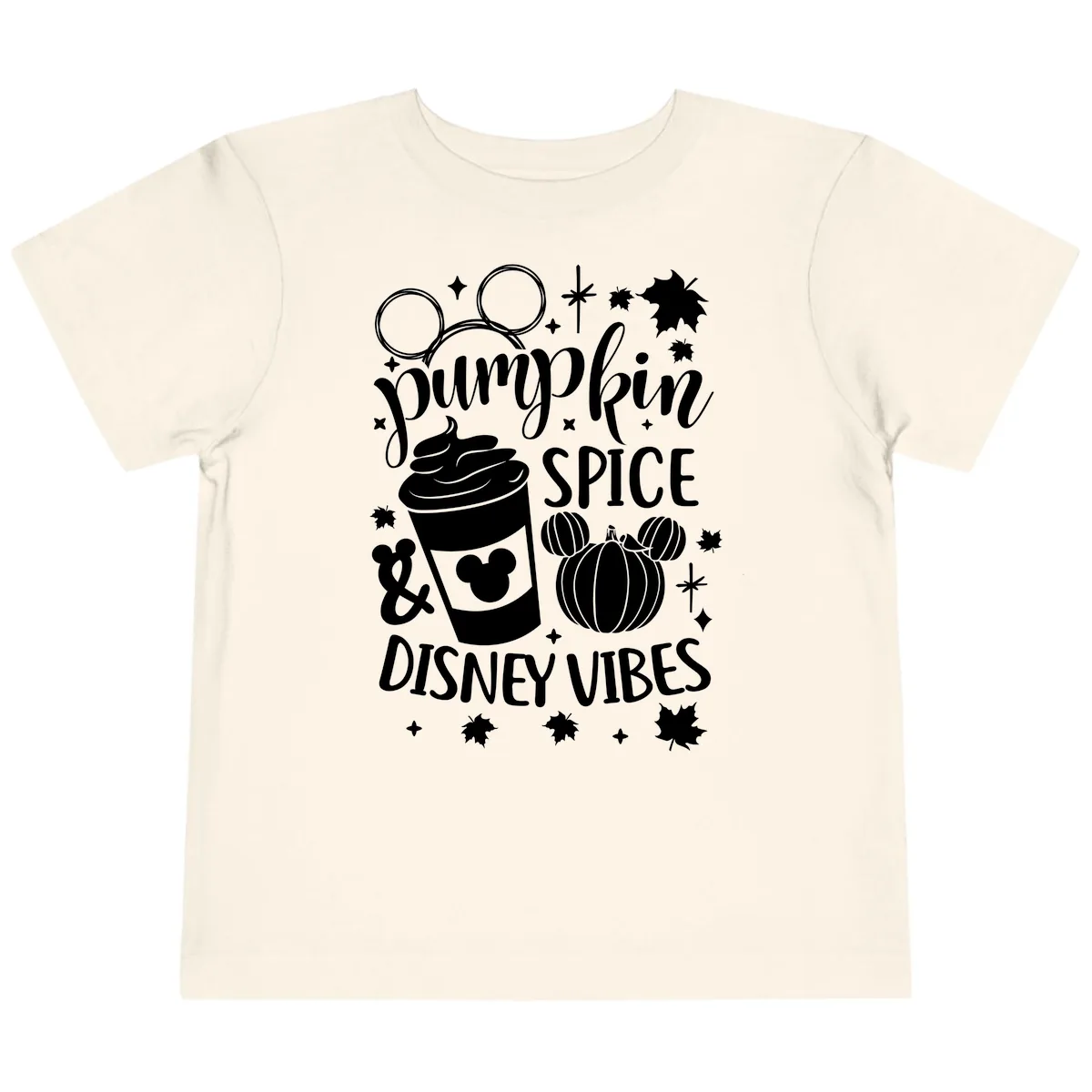 Pumpkin Spice Disney Vibes Toddler T-Shirt in Natural