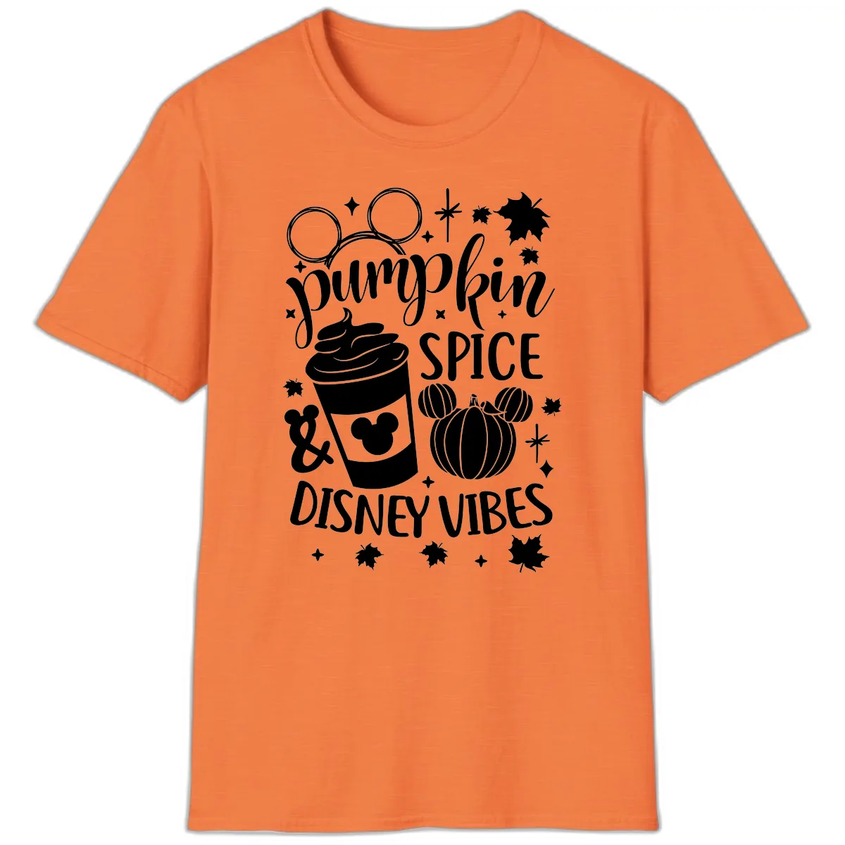 Pumpkin Spice Disney Vibes T-Shirt in Heather Orange