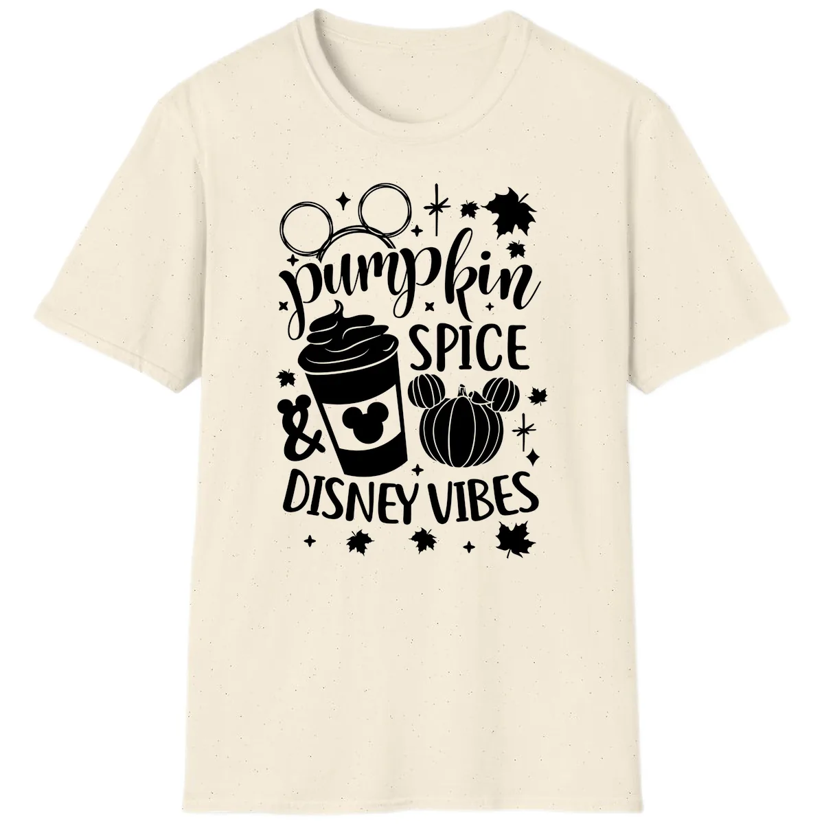 Pumpkin Spice Disney Vibes T-Shirt in Natural