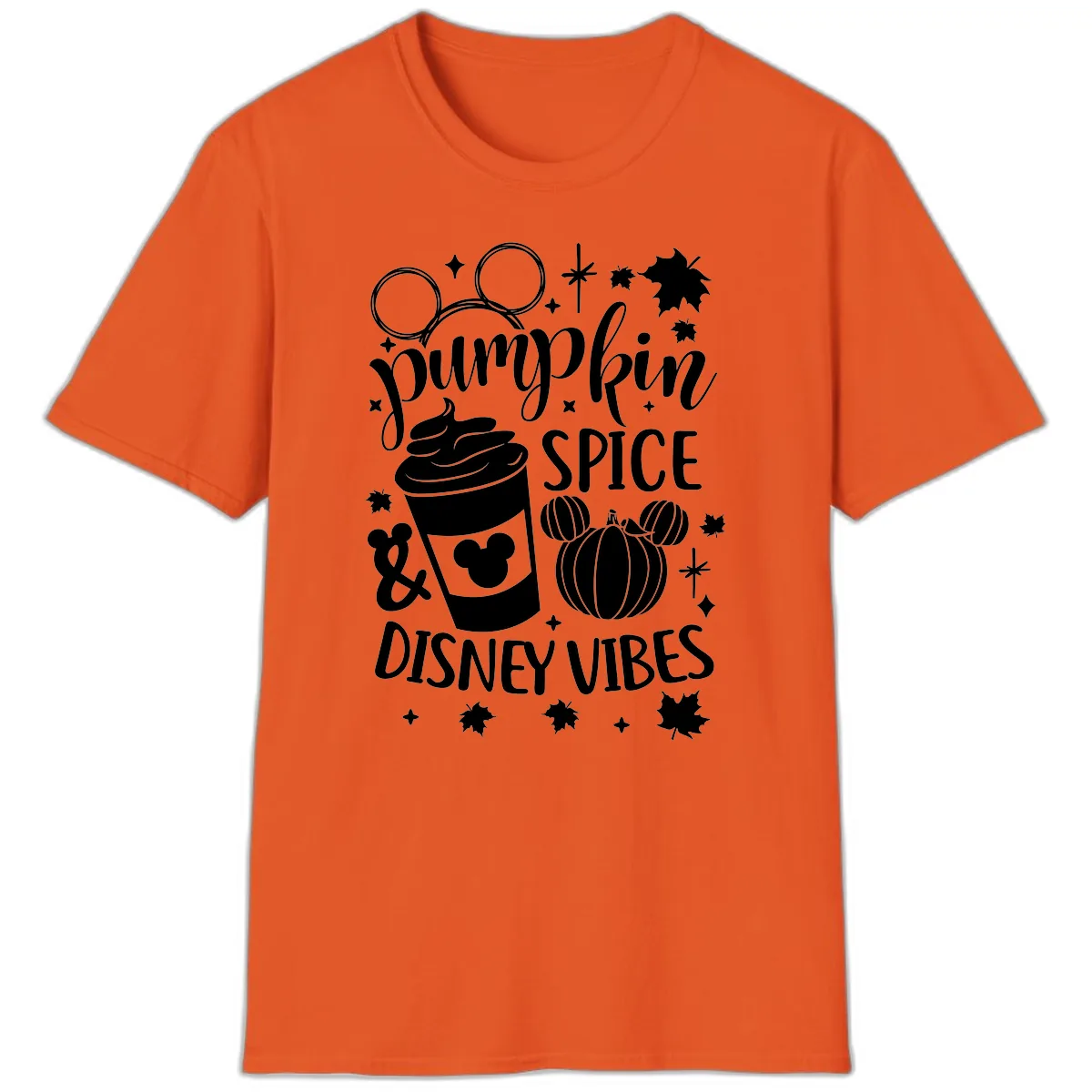 Pumpkin Spice Disney Vibes T-Shirt in Orange