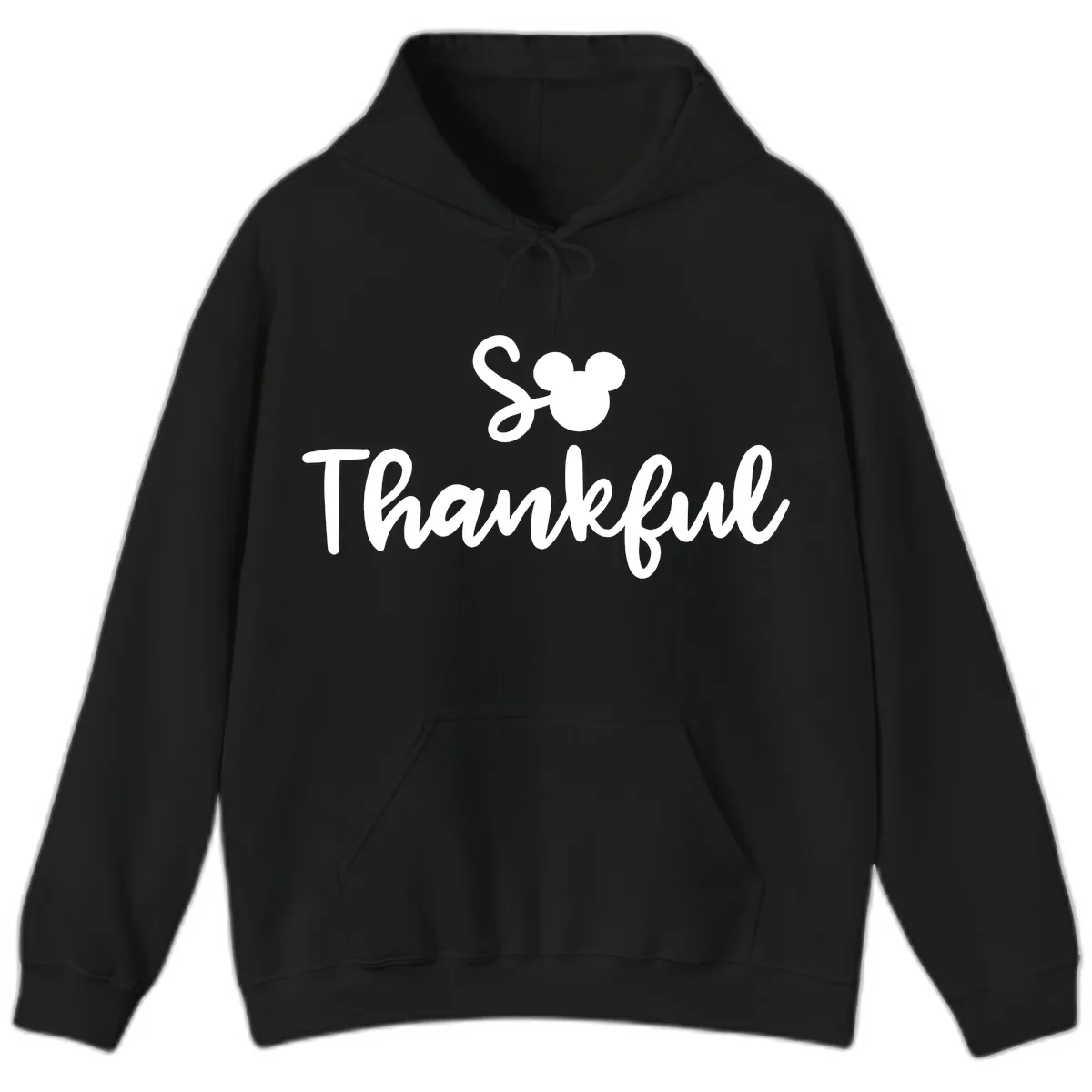 So Thankful Mickey Inspired Design Hoodie in Black
