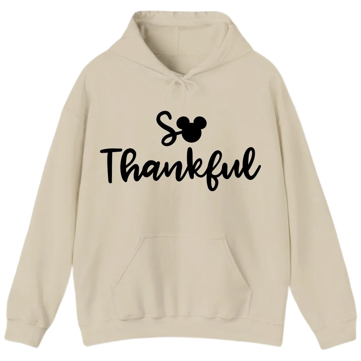 So Thankful Mickey Inspired Design Hoodie in Sand