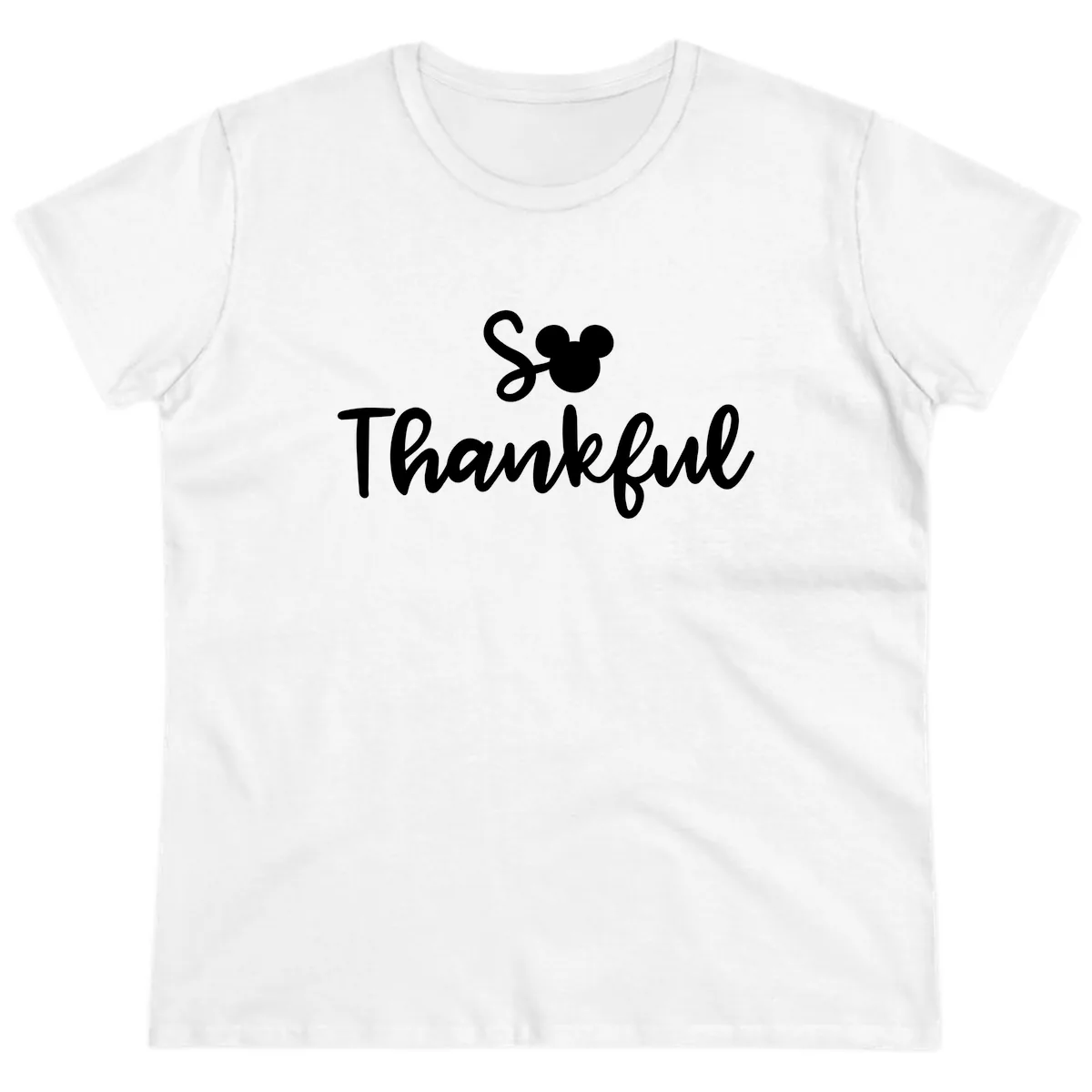 So Thankful Mickey Inspired Design Ladies Tee in White
