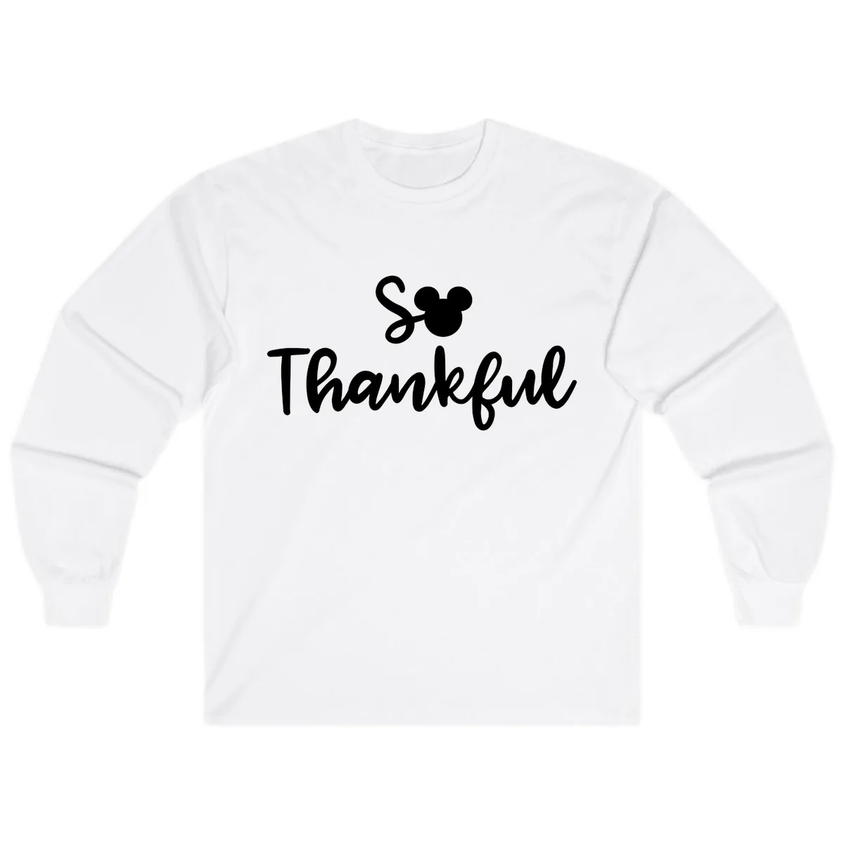 So Thankful Mickey Inspired Design Long Sleeve in White