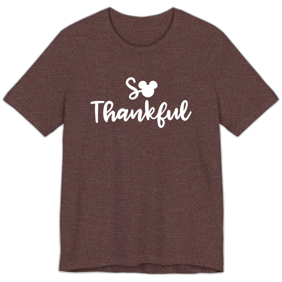 So Thankful Mickey Inspired Design Premium T-Shirt in Heather Maroon