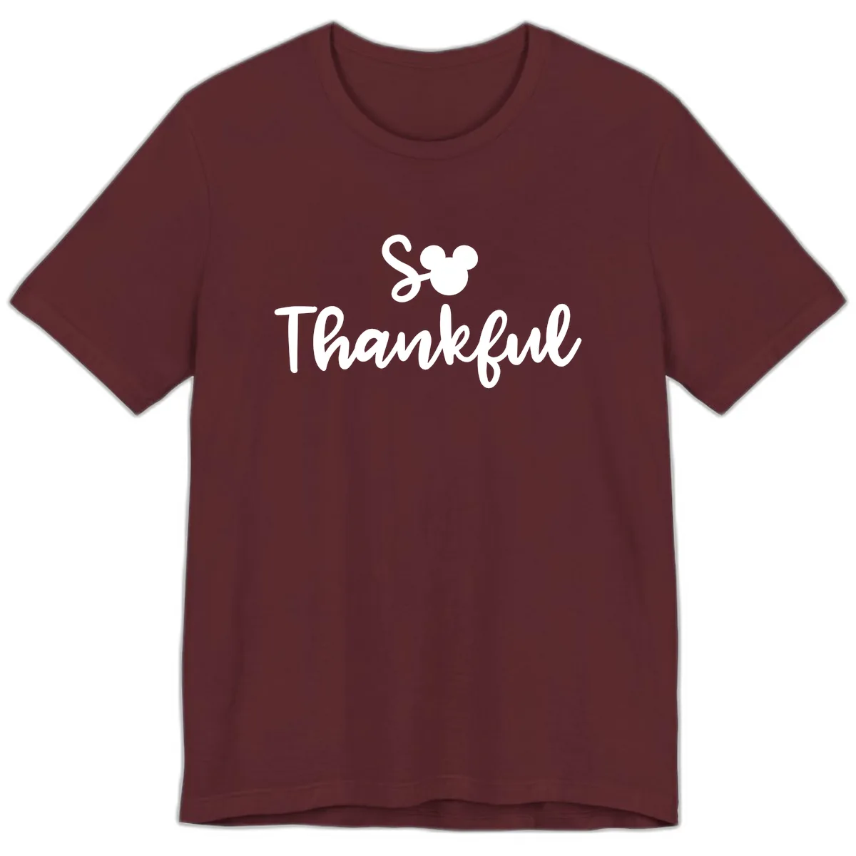 So Thankful Mickey Inspired Design Premium T-Shirt in Maroon