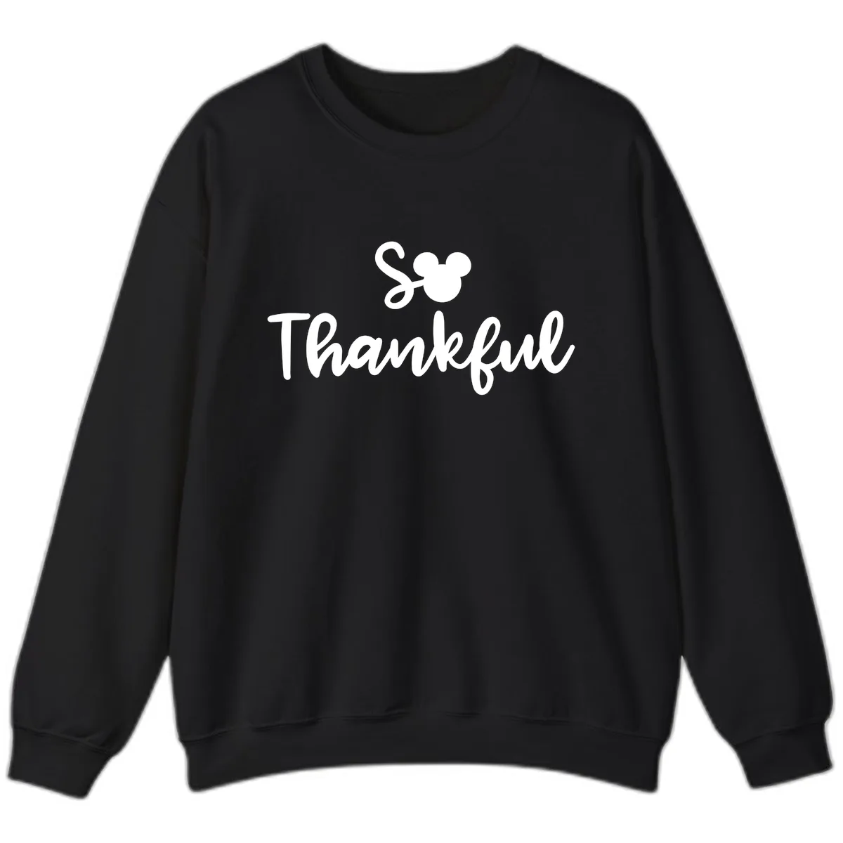 So Thankful Mickey Inspired Design Sweatshirt in Black