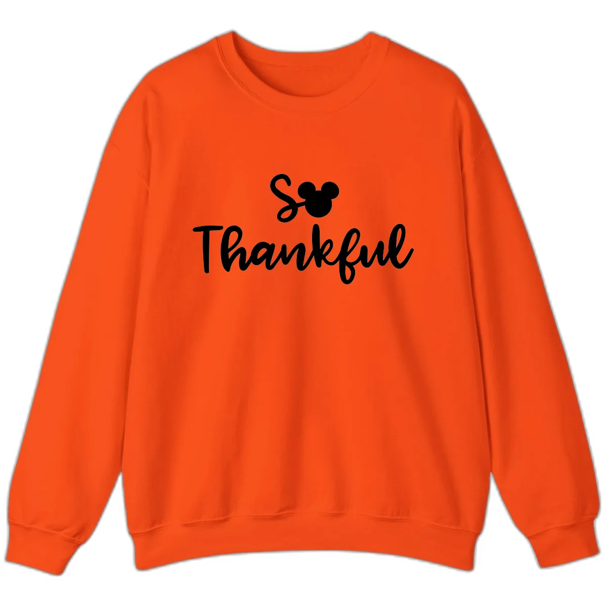 So Thankful Mickey Inspired Design Sweatshirt in Orange