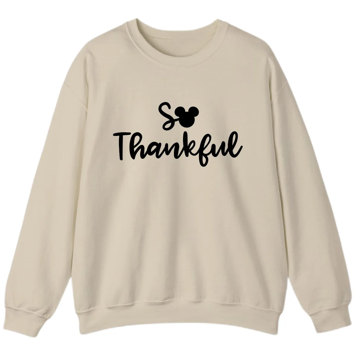 So Thankful Mickey Inspired Design Sweatshirt in Sand