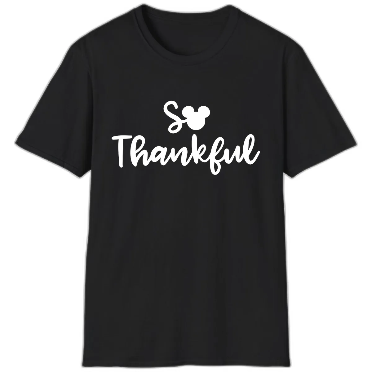 So Thankful Mickey Inspired Design T-Shirt in Black
