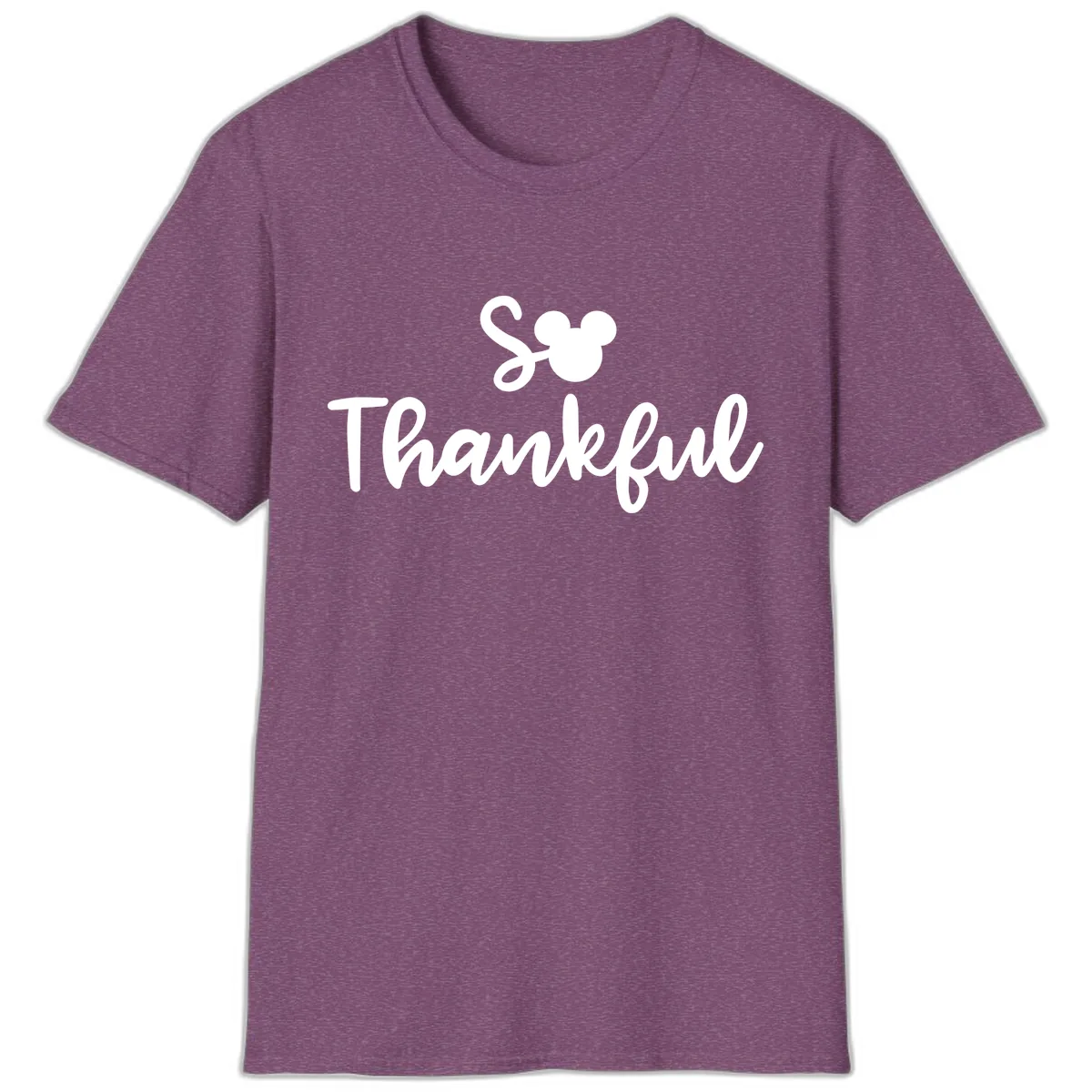 So Thankful Mickey Inspired Design T-Shirt in Heather Maroon