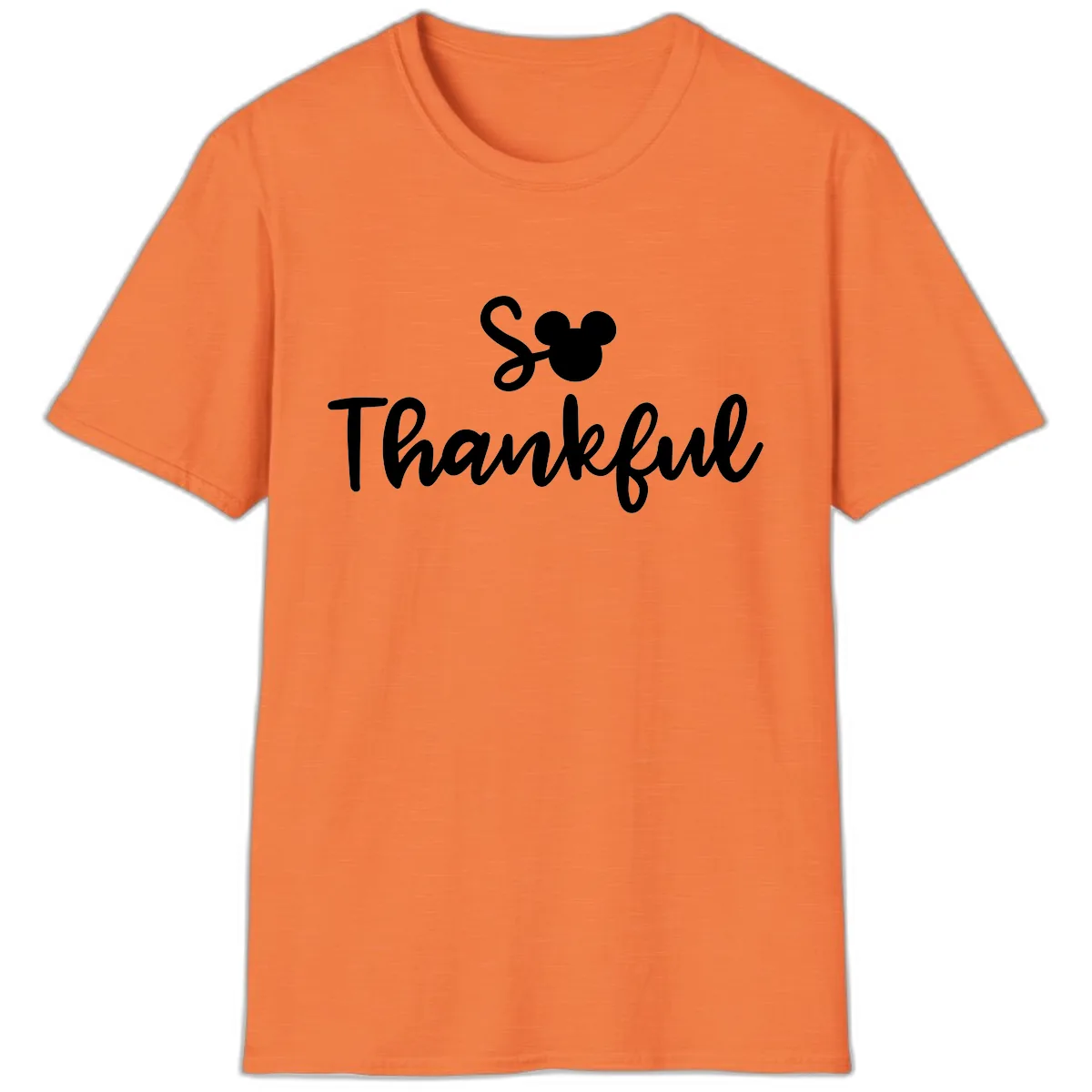 So Thankful Mickey Inspired Design T-Shirt in Heather Orange