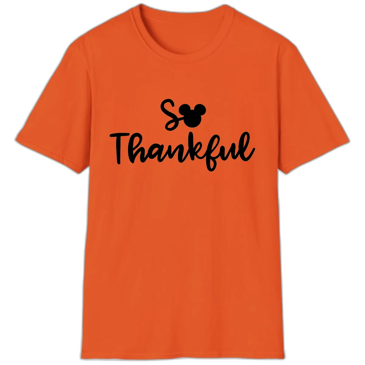 So Thankful Mickey Inspired Design T-Shirt in Orange