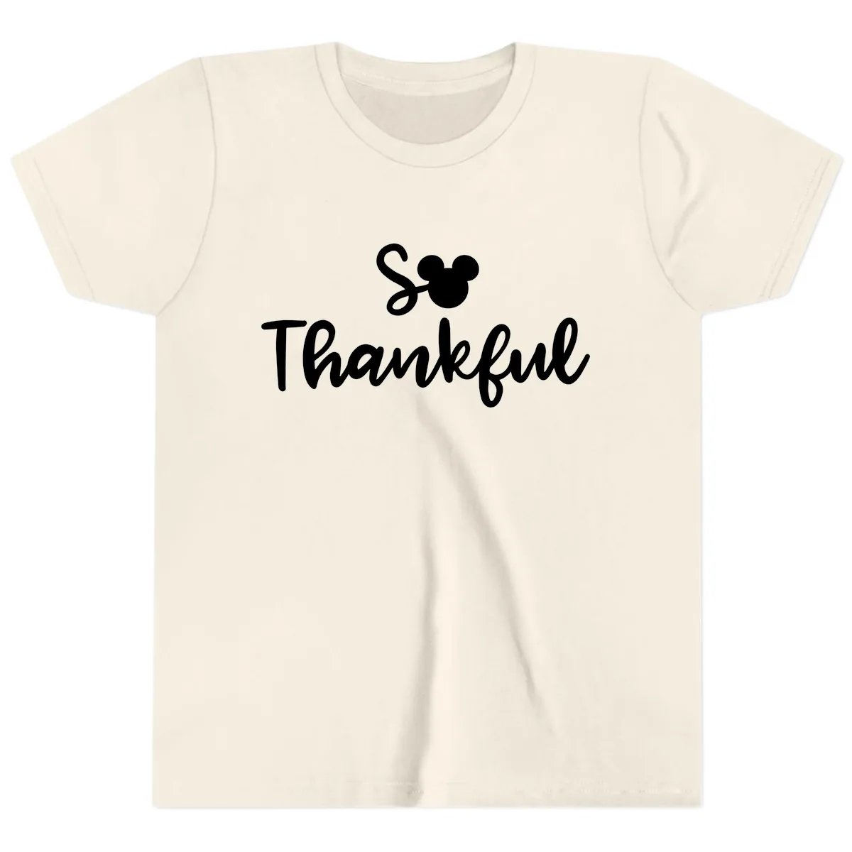So Thankful Mickey Inspired Design Youth T-Shirt in Natural