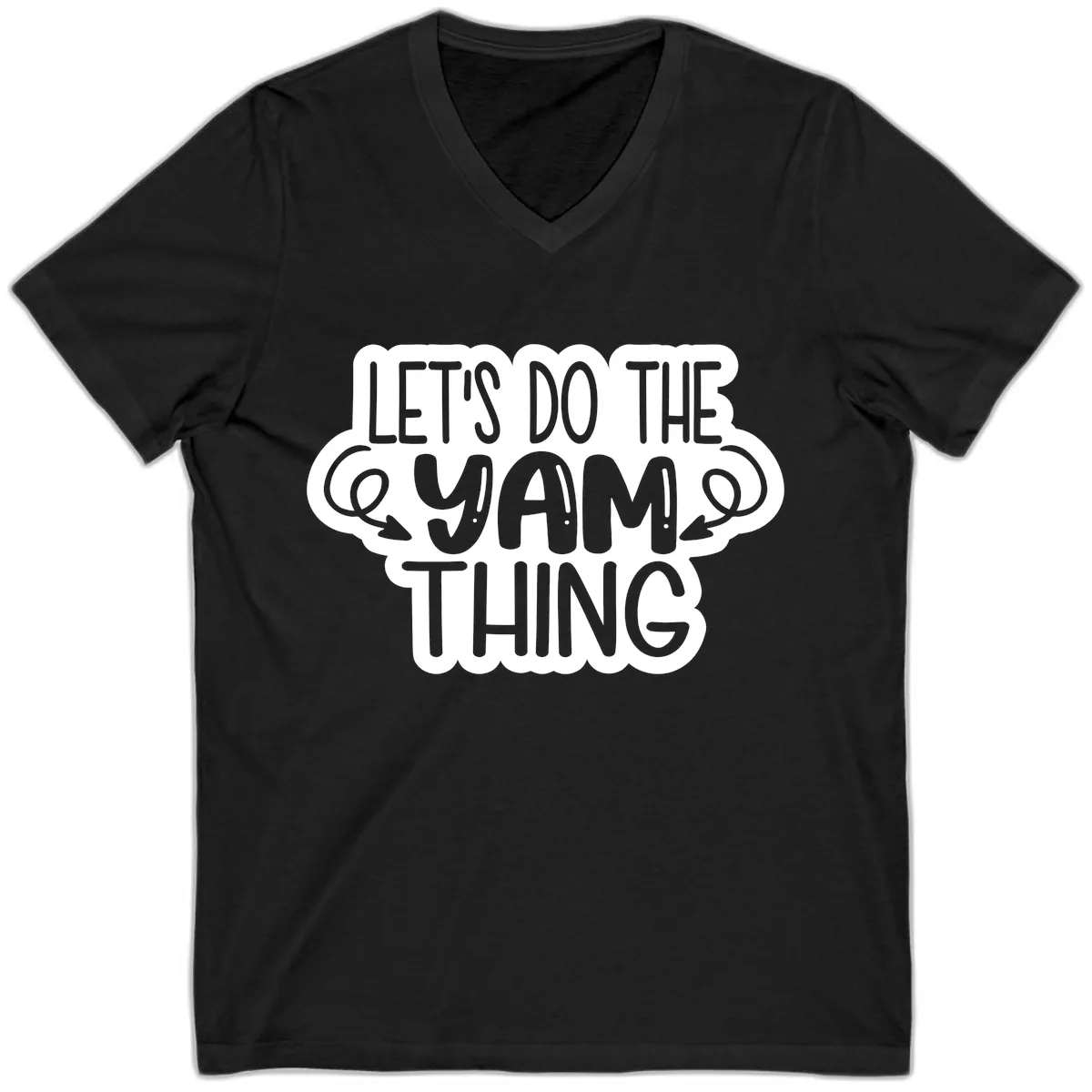 Let's Do The Yam Thing V-Neck in Black
