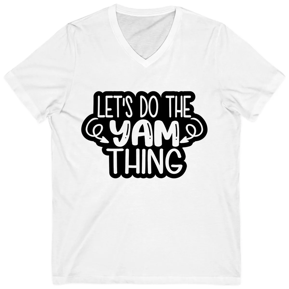Let's Do The Yam Thing V-Neck in White