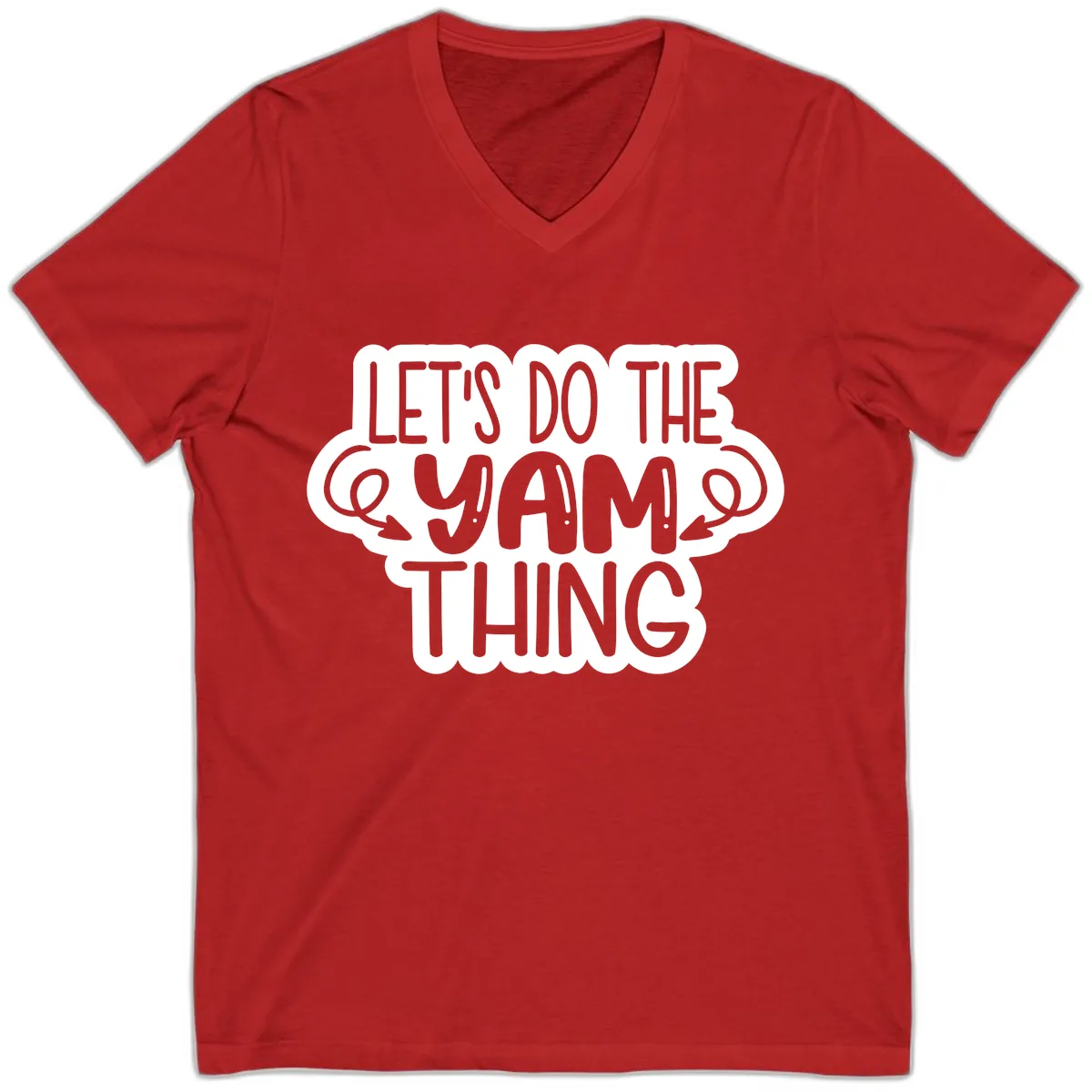 Let's Do The Yam Thing V-Neck in Red