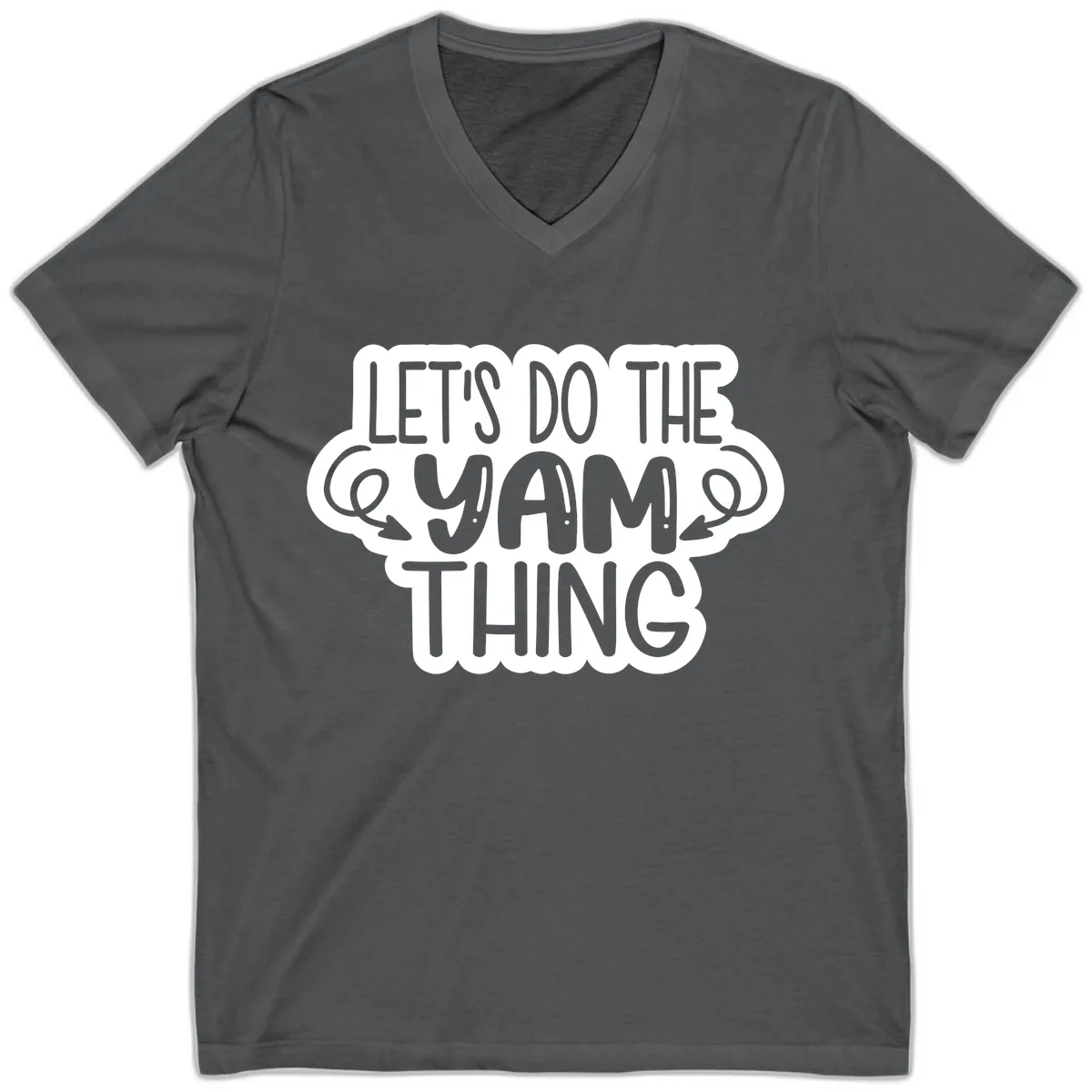 Let's Do The Yam Thing V-Neck in Asphalt