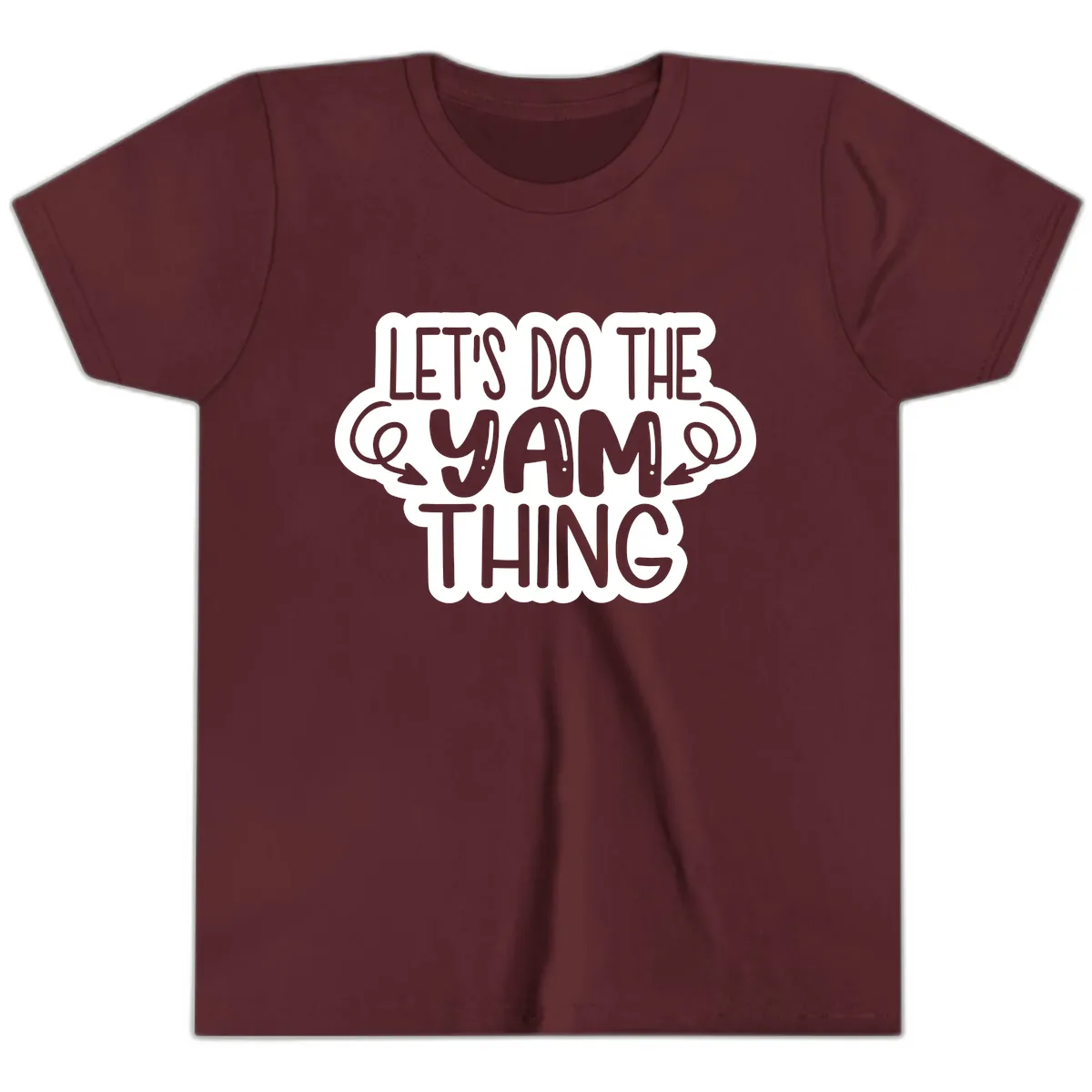 Let's Do The Yam Thing Youth T-Shirt in Maroon