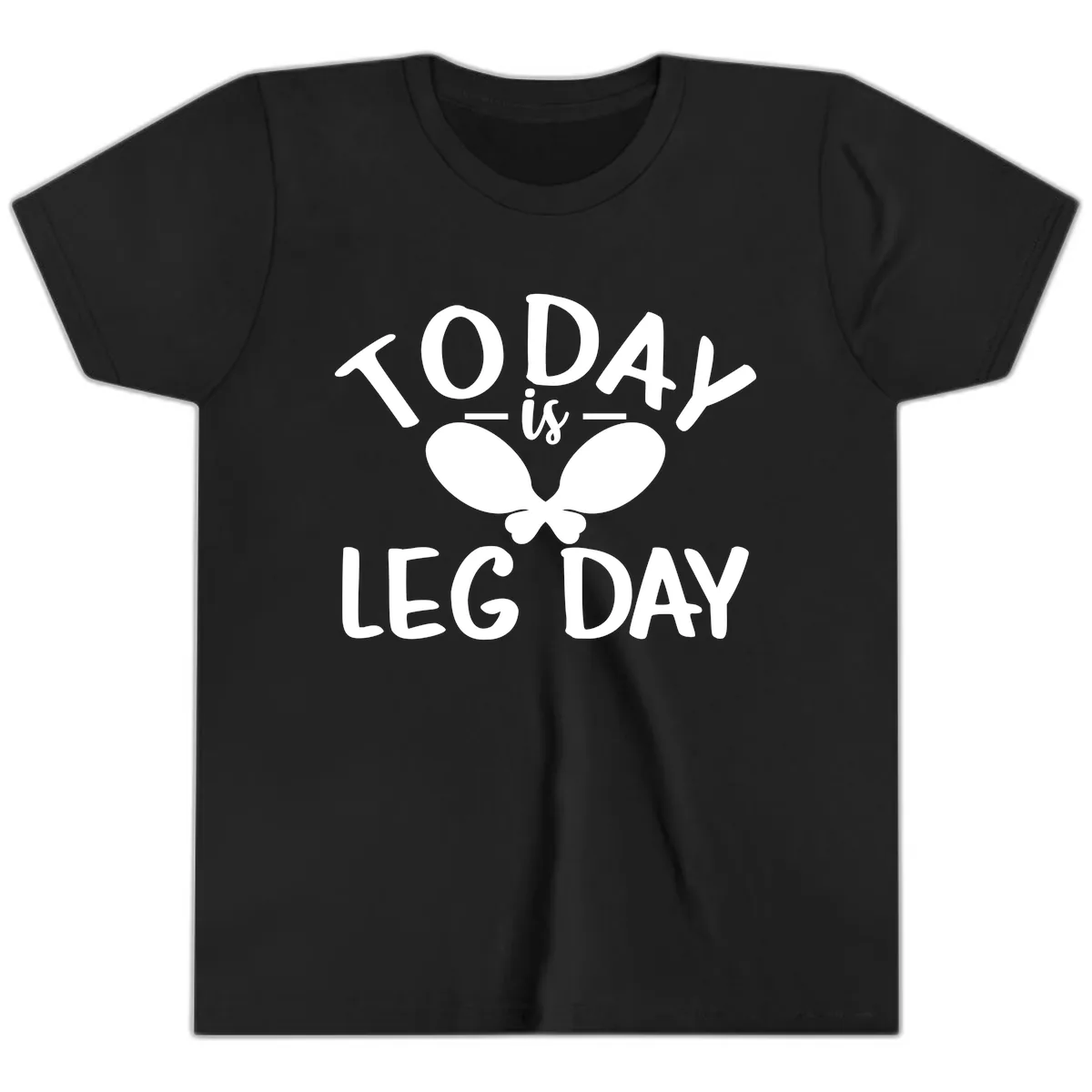 Today Is Leg Day Funny Gym Quote Youth T-Shirt in Black