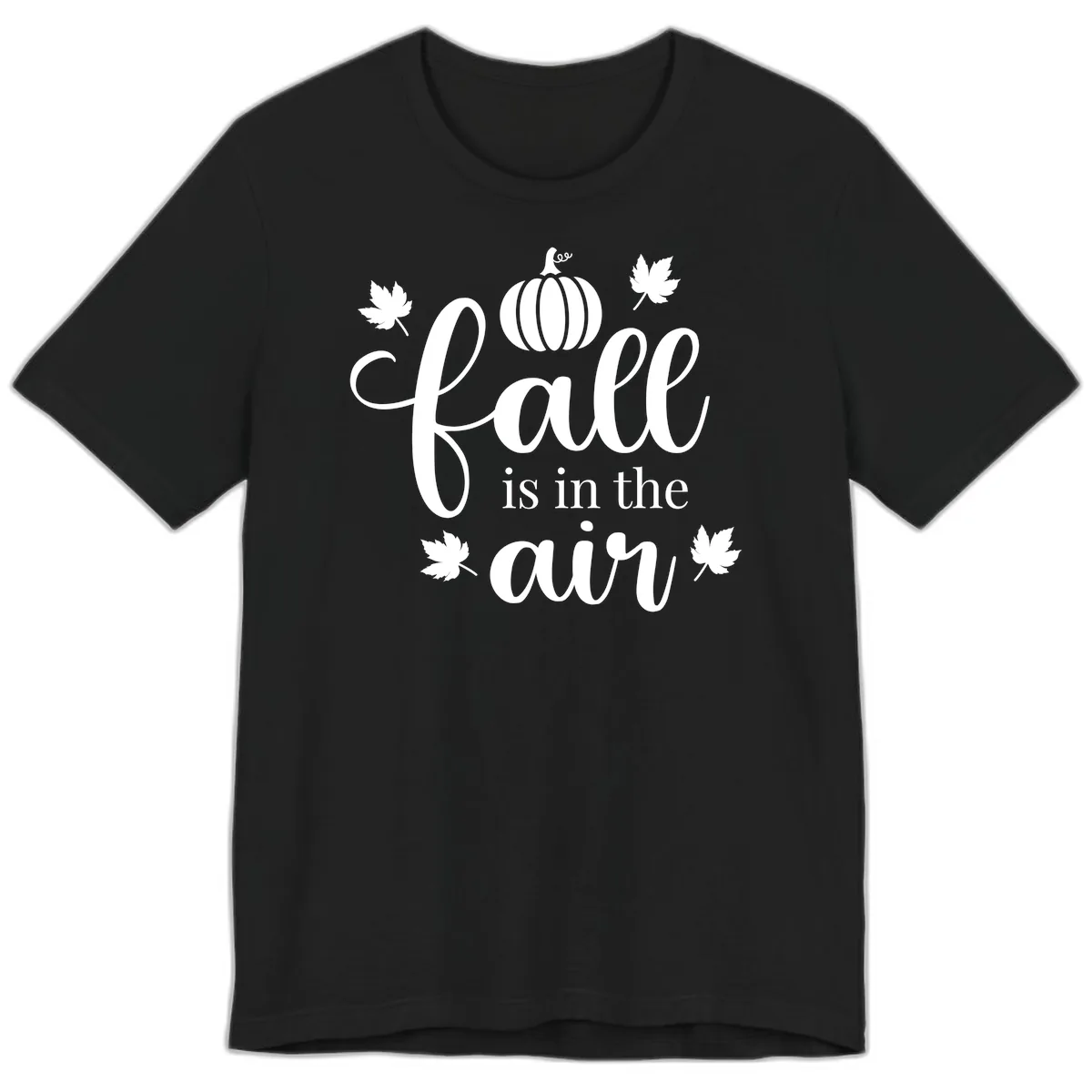 Fall Is In The Air Autumn Phrase Premium T-Shirt in Black