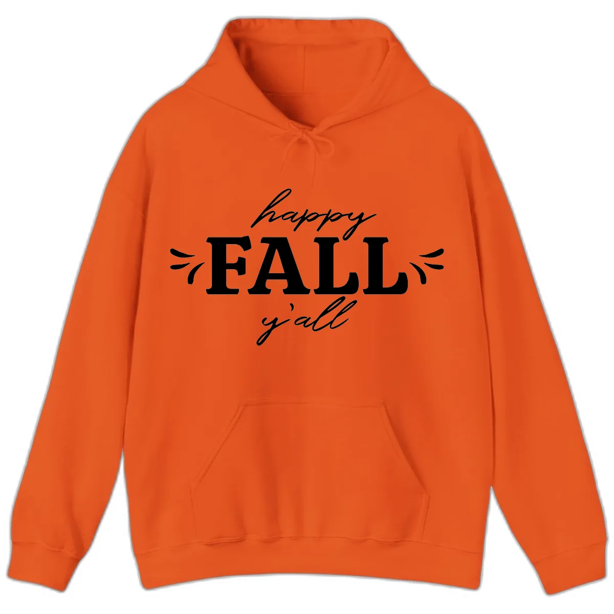 Happy Fall Y'all Typography Hoodie in Orange