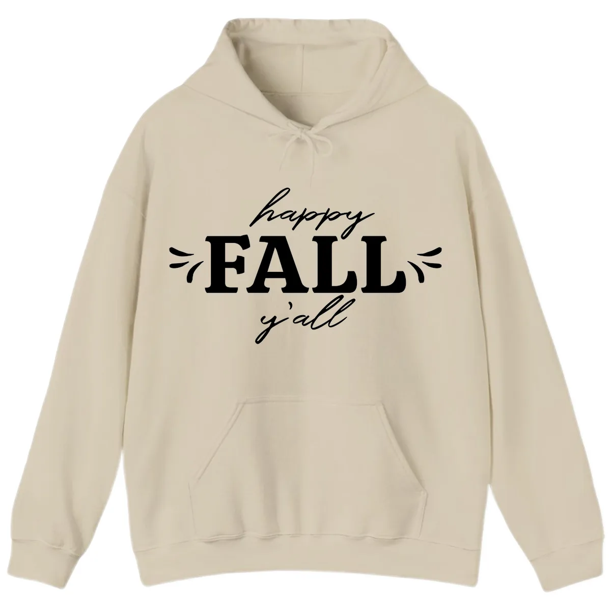 Happy Fall Y'all Typography Hoodie in Sand
