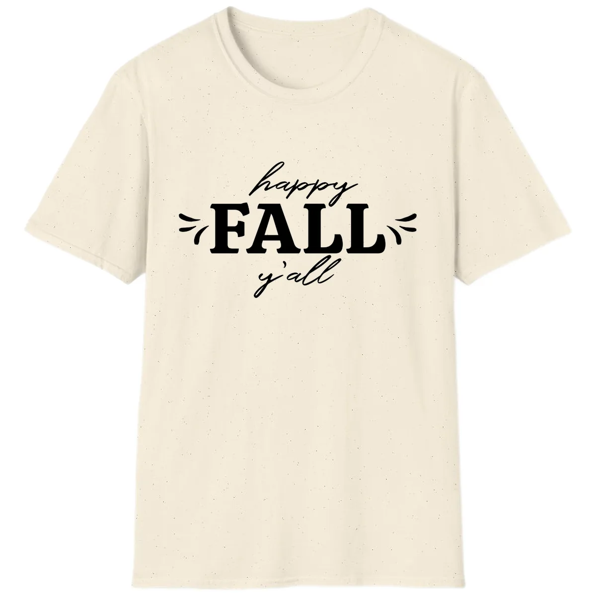 Happy Fall Y'all Typography T-Shirt in Natural