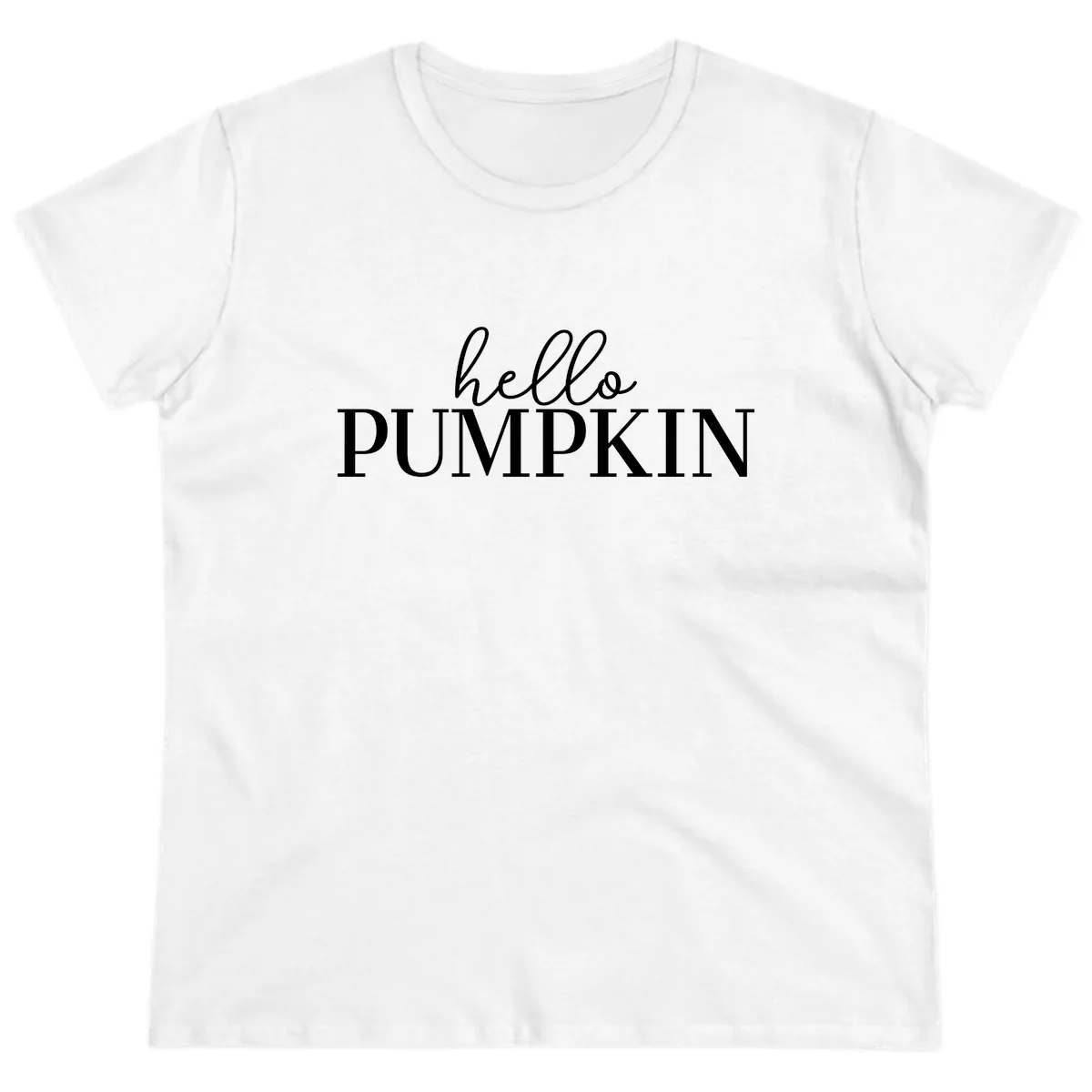 Hello Pumpkin Family Thanksgiving Tee Ladies Tee in White