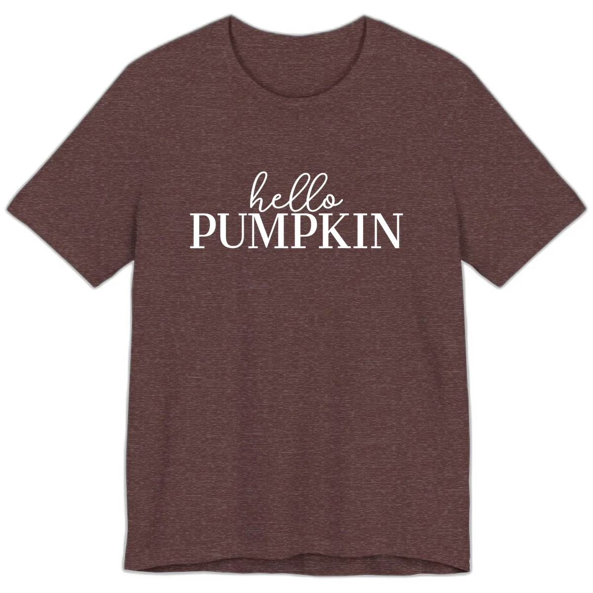 Hello Pumpkin Family Thanksgiving Tee Premium T-Shirt in Heather Maroon