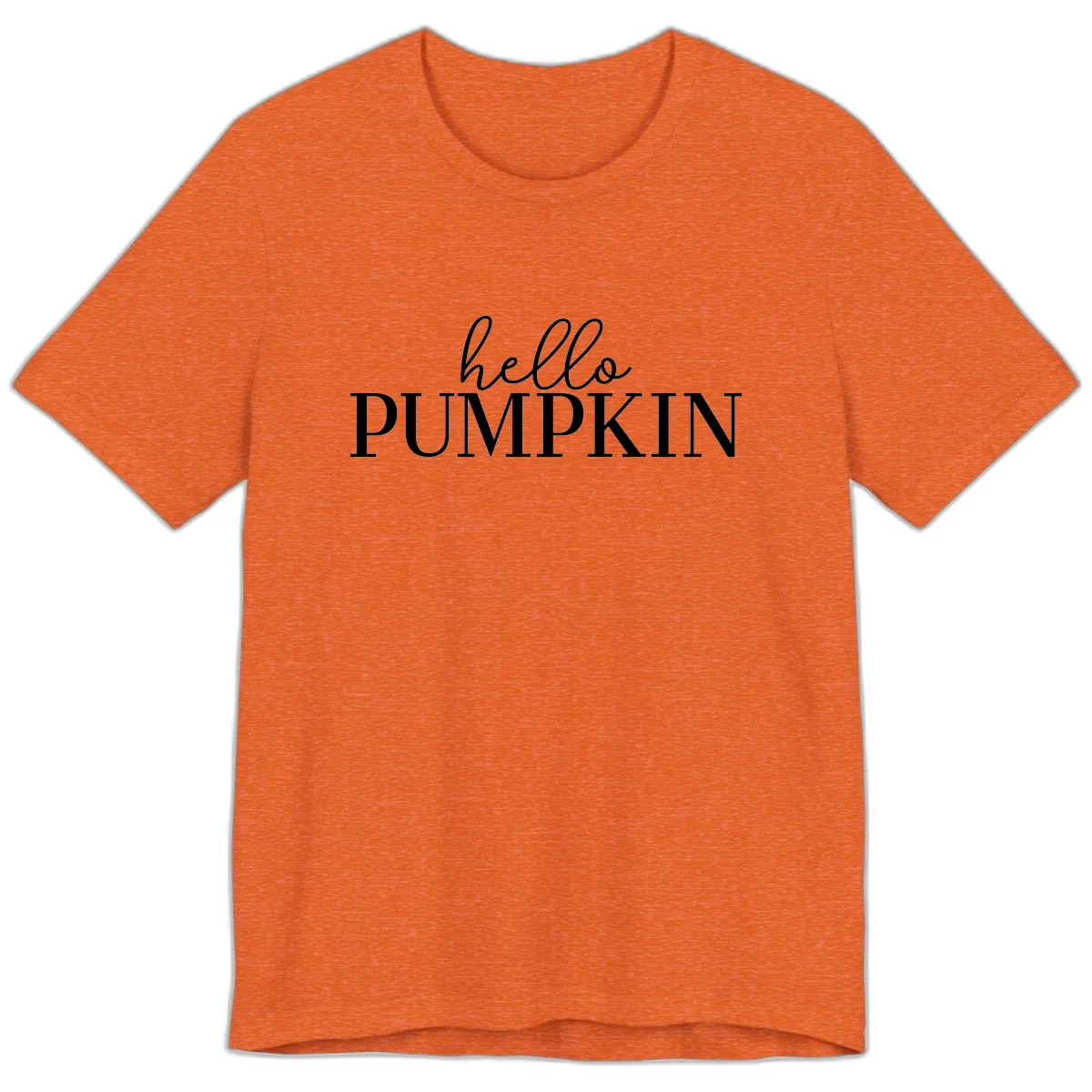 Hello Pumpkin Family Thanksgiving Tee Premium T-Shirt in Heather Orange