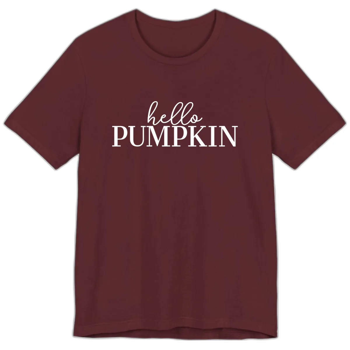 Hello Pumpkin Family Thanksgiving Tee Premium T-Shirt in Maroon