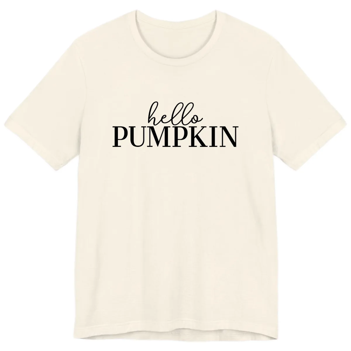 Hello Pumpkin Family Thanksgiving Tee Premium T-Shirt in Natural