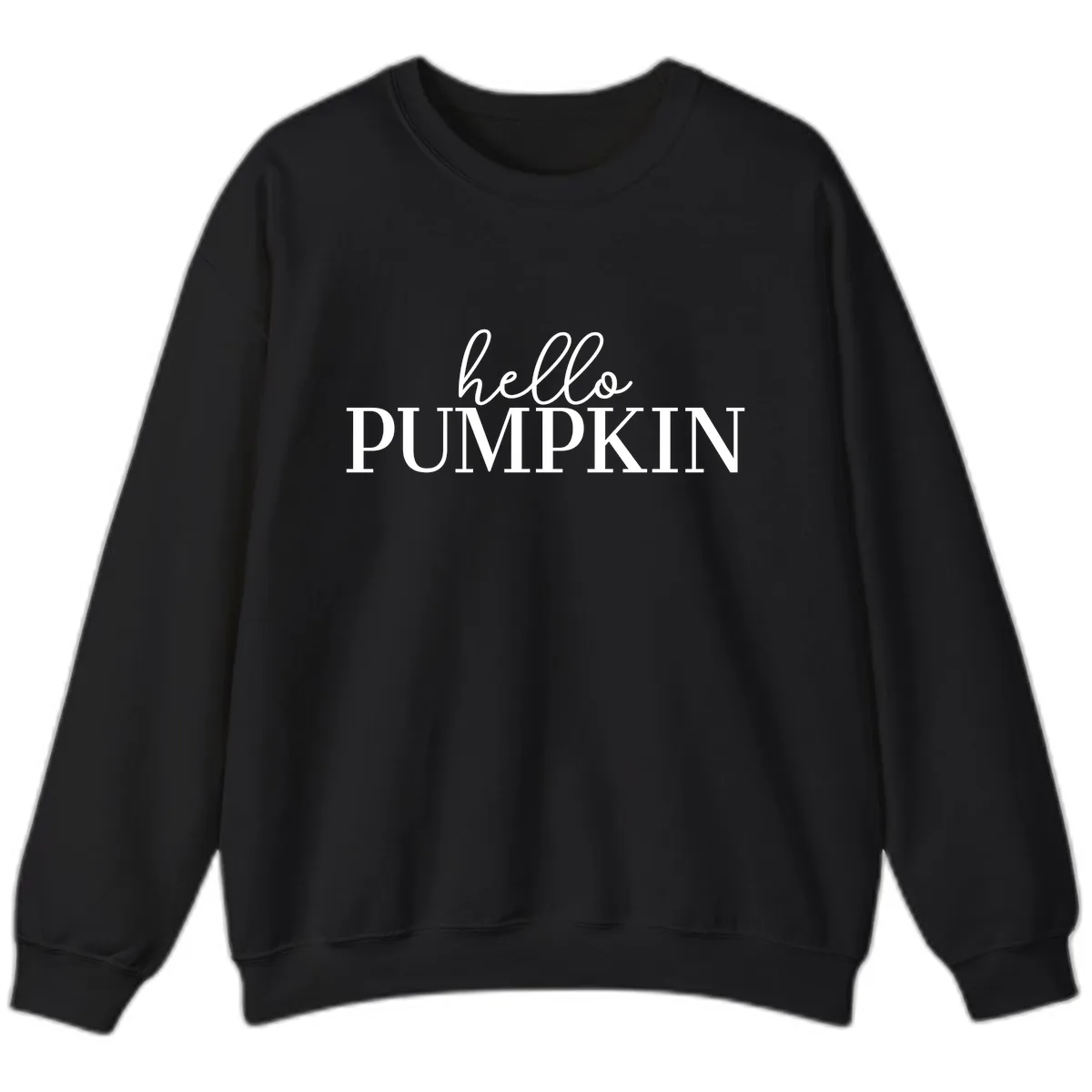 Hello Pumpkin Family Thanksgiving Tee Sweatshirt in Black