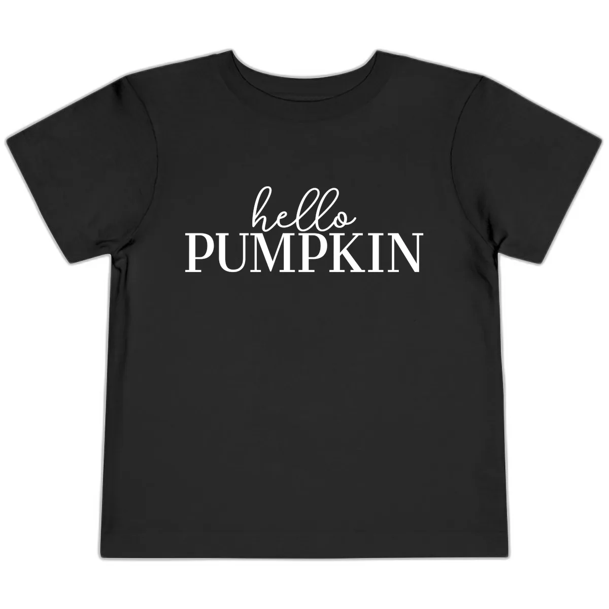 Hello Pumpkin Family Thanksgiving Tee Toddler T-Shirt in Black